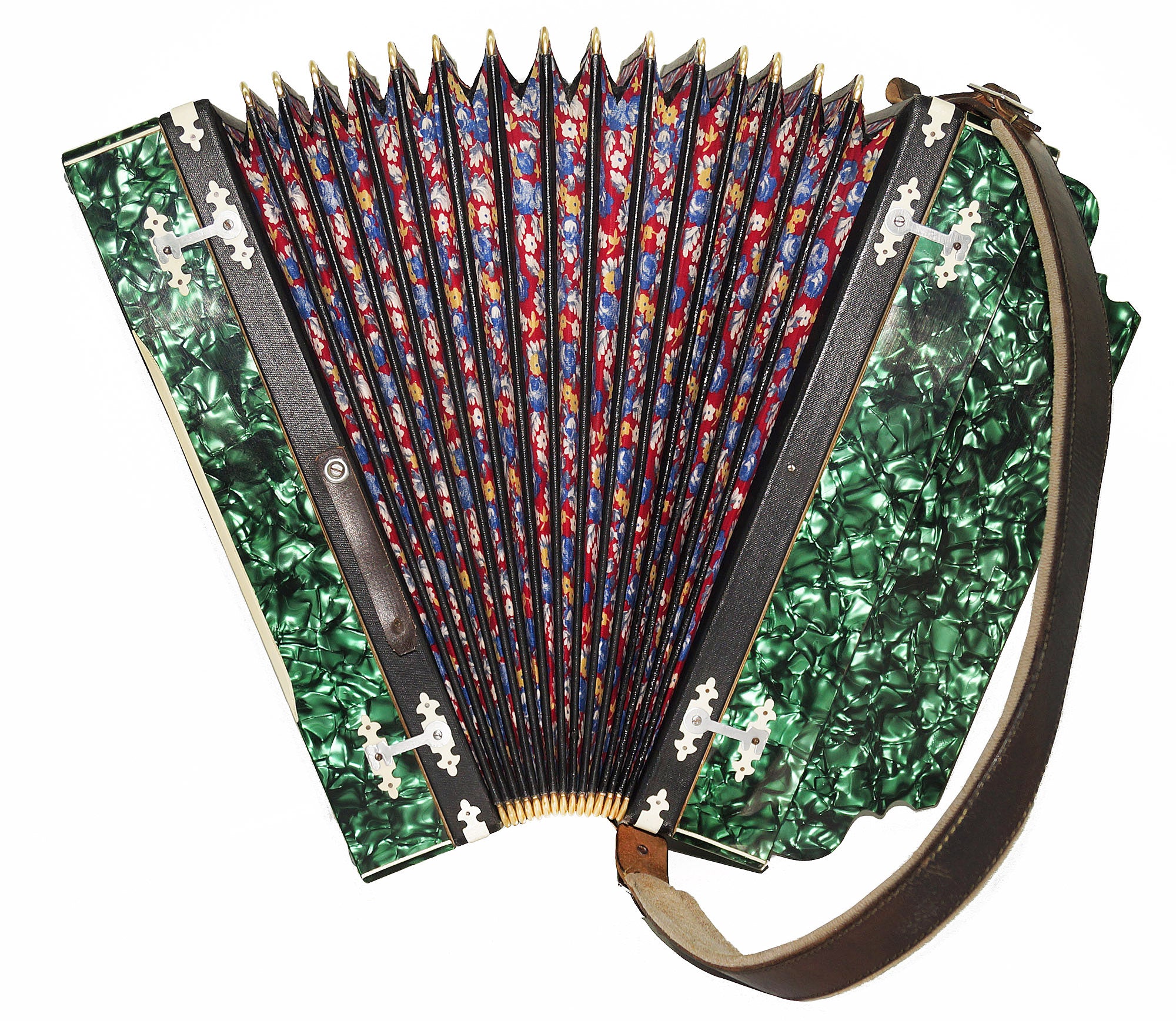 Vintage Old Garmon, Folk Handmade Button Accordion Harmonica 2144, Squeezebox, Rich Wonderful sound!