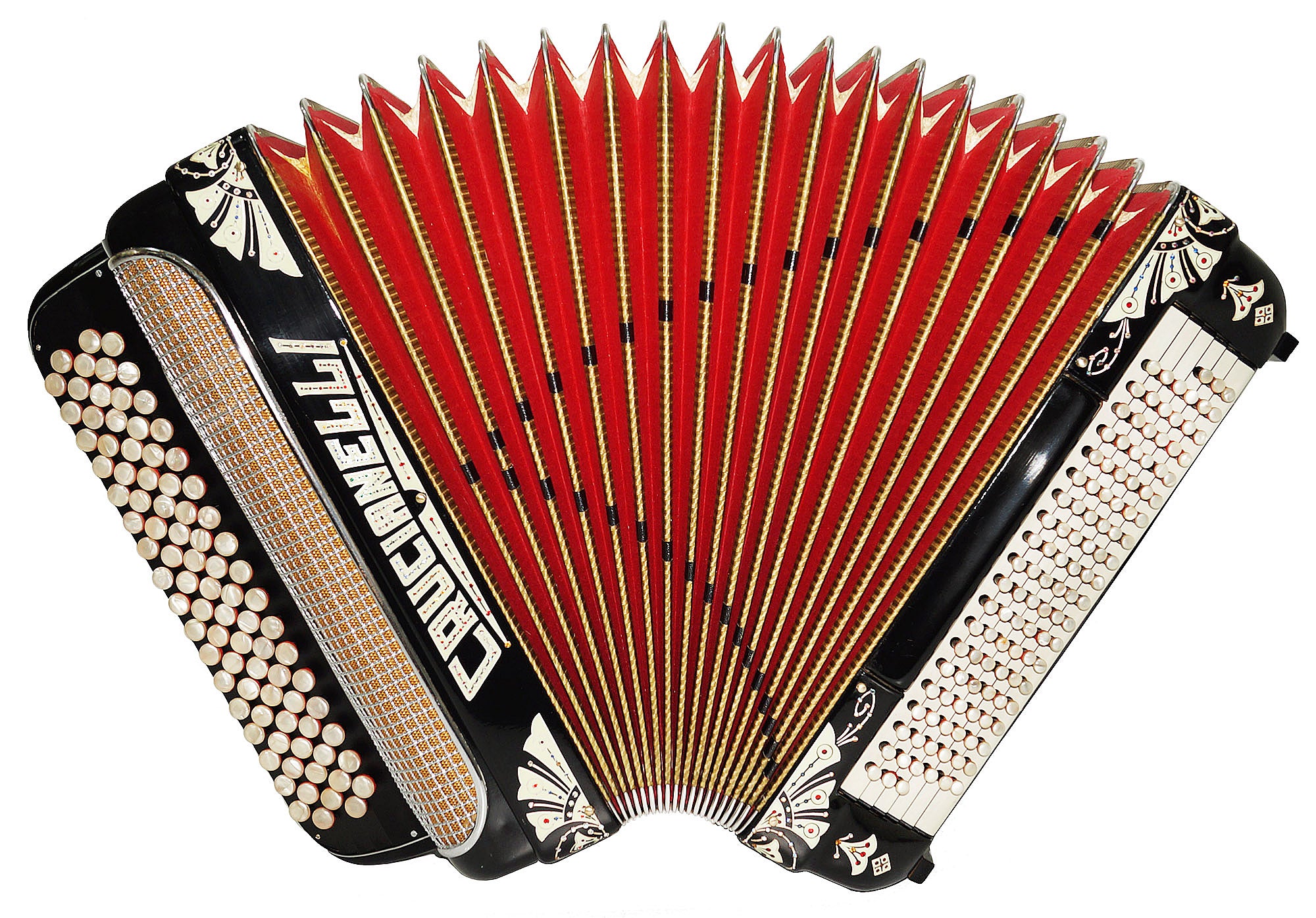 Crucianelli Brevis made in Italy, Rare 5 Rows Button Accordion B Griff, New Straps 2154, Amazing Rich and Powerful sound!