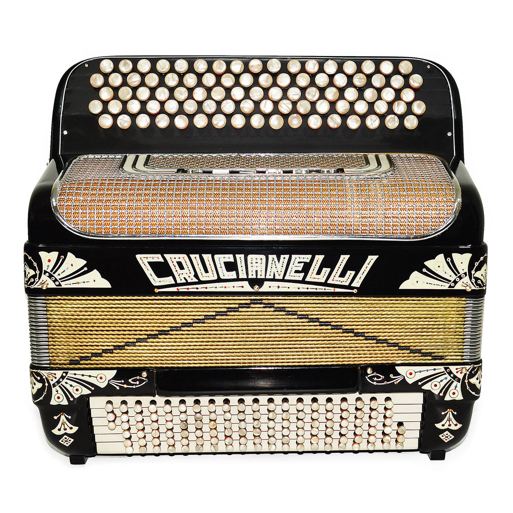 Crucianelli Brevis made in Italy, Rare 5 Rows Button Accordion B Griff, New Straps 2154, Amazing Rich and Powerful sound!