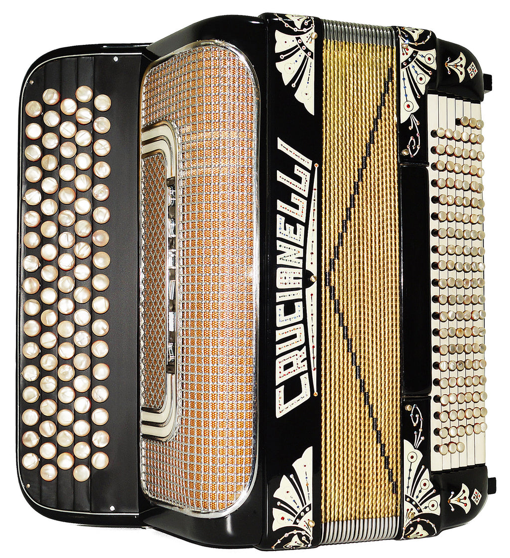 Crucianelli Brevis made in Italy, Rare 5 Rows Button Accordion B Griff, New Straps 2154, Amazing Rich and Powerful sound!