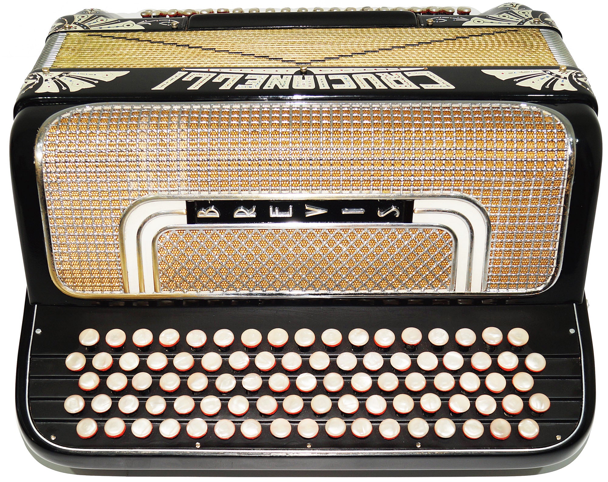 Crucianelli Brevis made in Italy, Rare 5 Rows Button Accordion B Griff, New Straps 2154, Amazing Rich and Powerful sound!