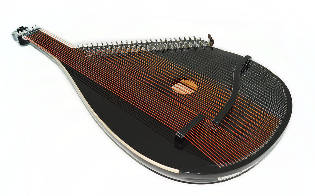 New Lviv Bandura with Levers 63 Strings Folk Musical Instrument Chernigiv Type Black, made in Ukraine Amazing Sound!