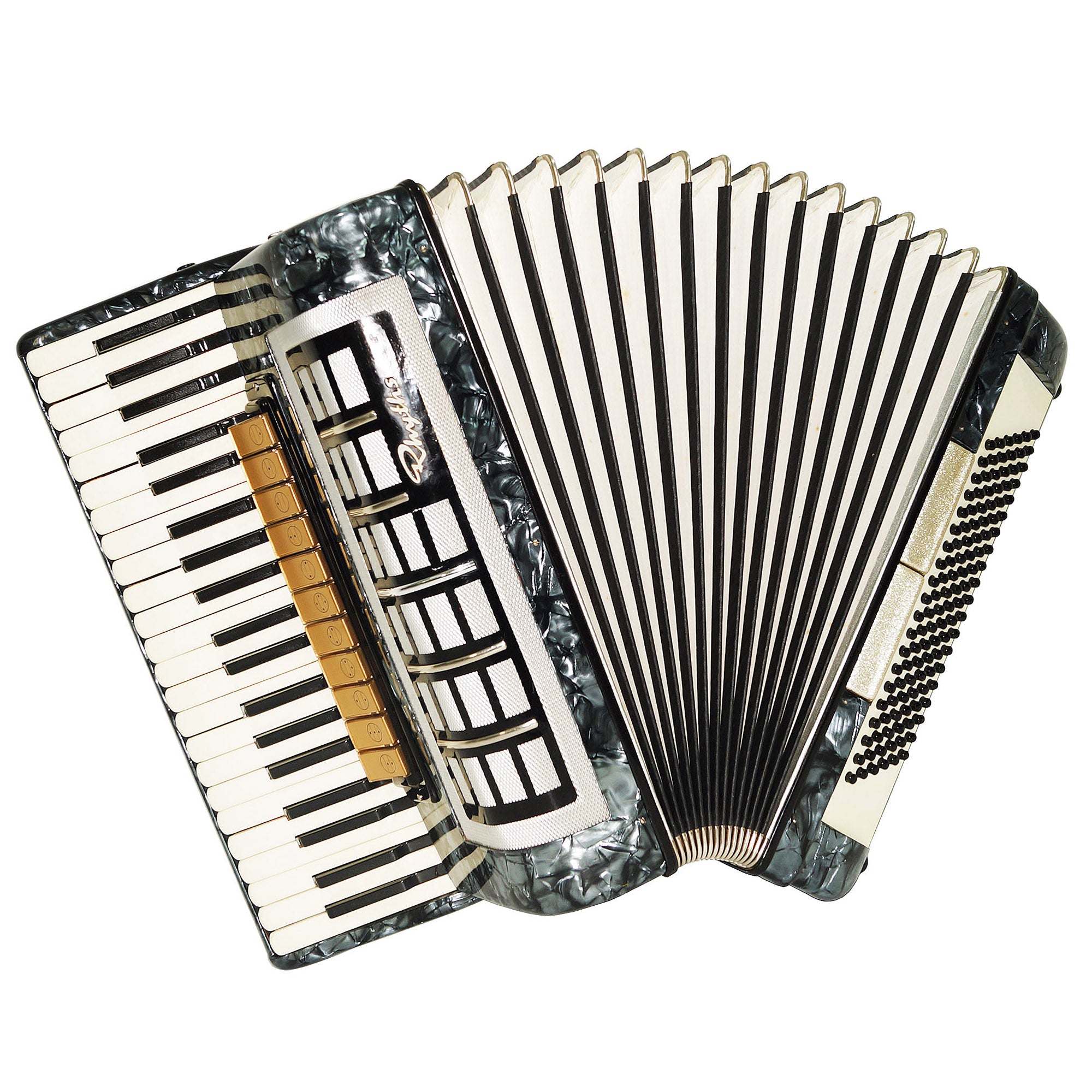 Vintage Piano Accordion Rhythmus made in Germany, 120 Bass, New Straps 2177 Old Full Size Musical Instrument Wonderful Sound!