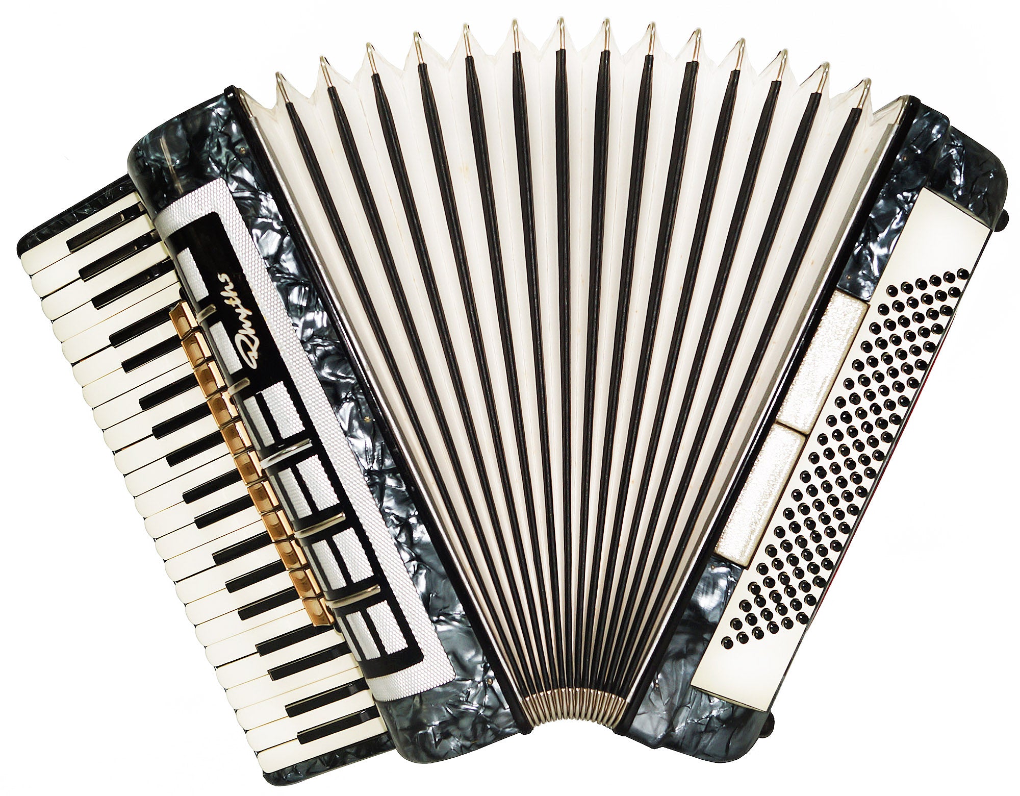 Vintage Piano Accordion Rhythmus made in Germany, 120 Bass, New Straps 2177 Old Full Size Musical Instrument Wonderful Sound!