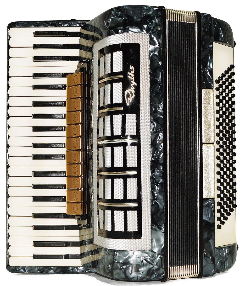 Vintage Piano Accordion Rhythmus made in Germany, 120 Bass, New Straps 2177 Old Full Size Musical Instrument Wonderful Sound!