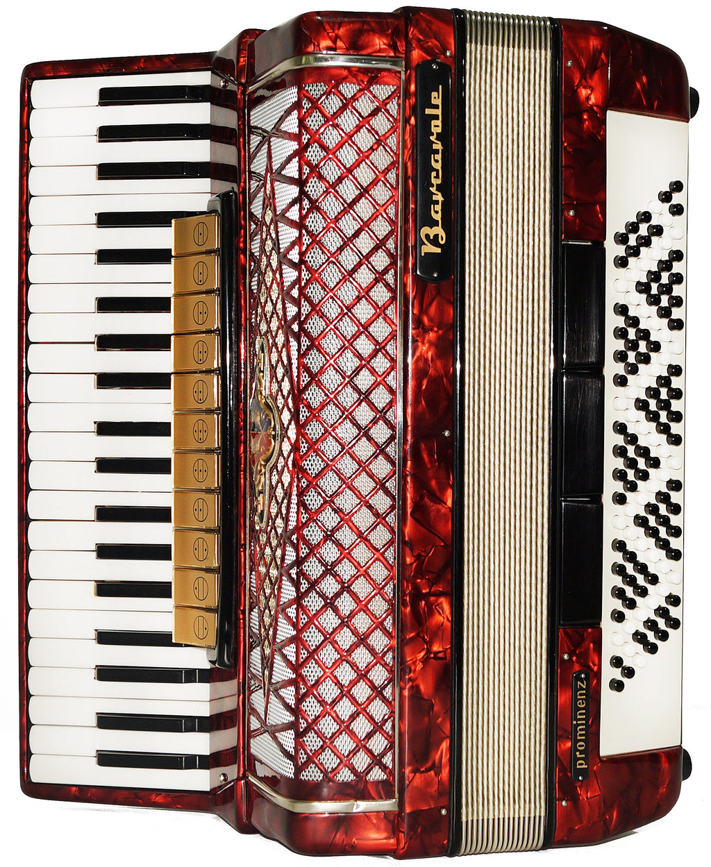 Barcarole Prominenz Piano Accordion made in Germany 120 Bass Buttons New Straps Case 2180, Powerful sound, Accordian for Adults