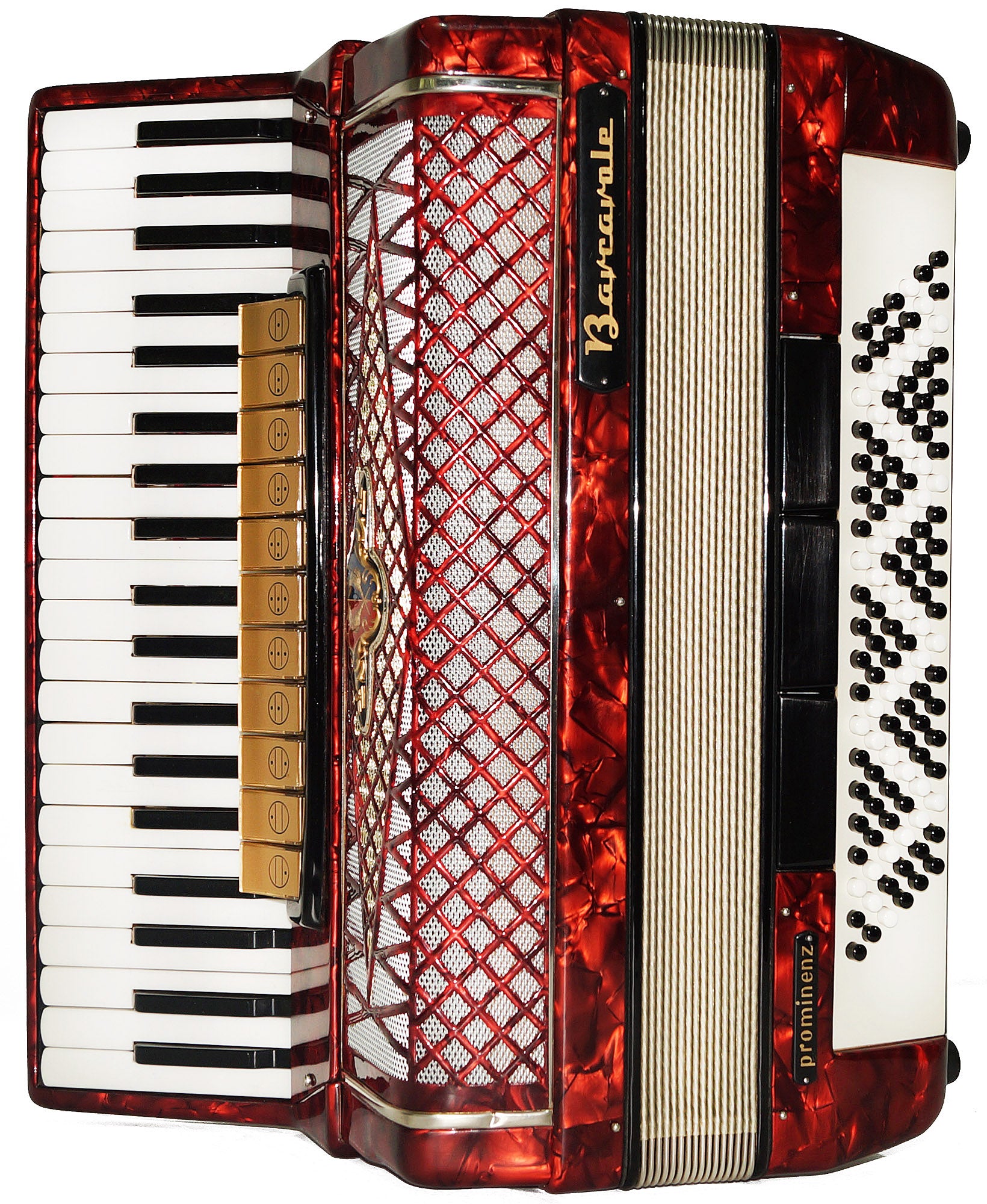 Barcarole Prominenz Piano Accordion made in Germany 120 Bass Buttons New Straps Case 2180, Powerful sound, Accordian for Adults