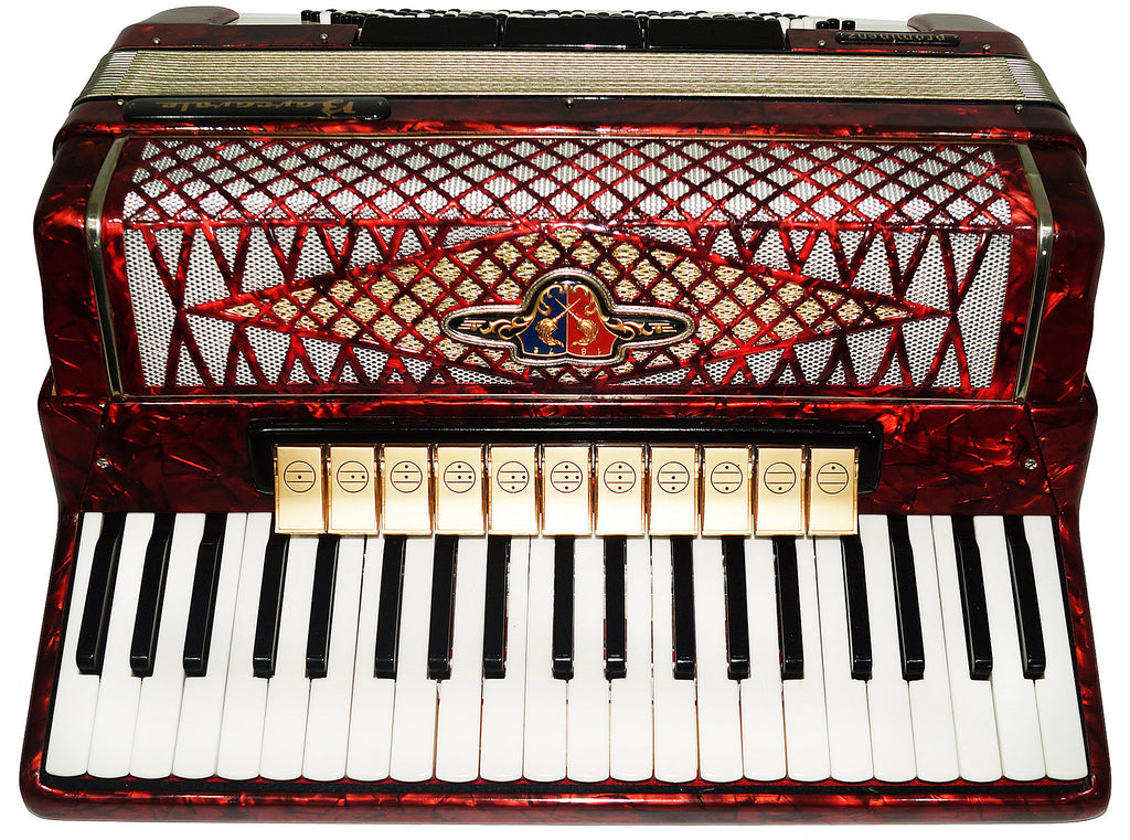 Barcarole Prominenz Piano Accordion made in Germany 120 Bass Buttons New Straps Case 2180, Powerful sound, Accordian for Adults