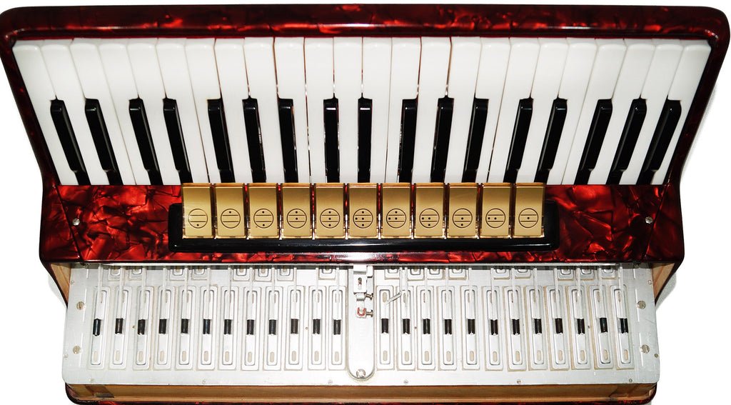 Barcarole Prominenz Piano Accordion made in Germany 120 Bass Buttons New Straps Case 2180, Powerful sound, Accordian for Adults