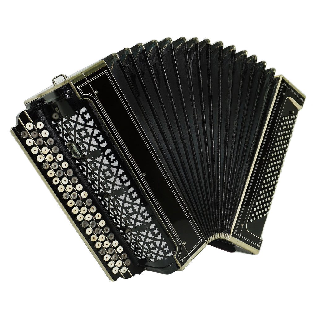 Great Vintage Bayan Button Accordion Solid Reeds Copper Voices 2212, New Straps, Amazing Professional Musical Instrument, Charismatic Sound!