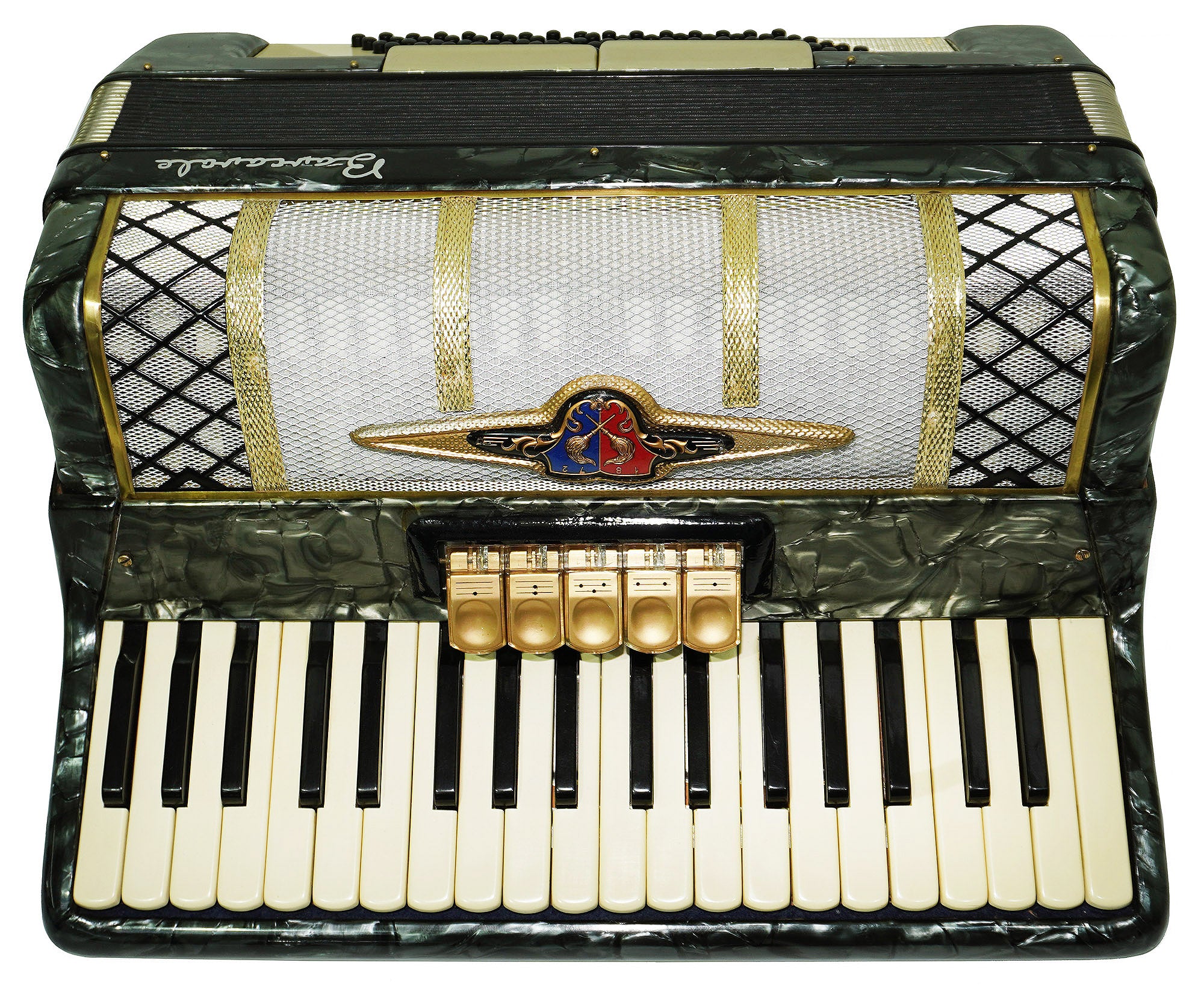 Original Barcarole Piano Accordion made in Germany New Straps Case 2226, Rich and Powerful sound, Concert Accordion for Adults