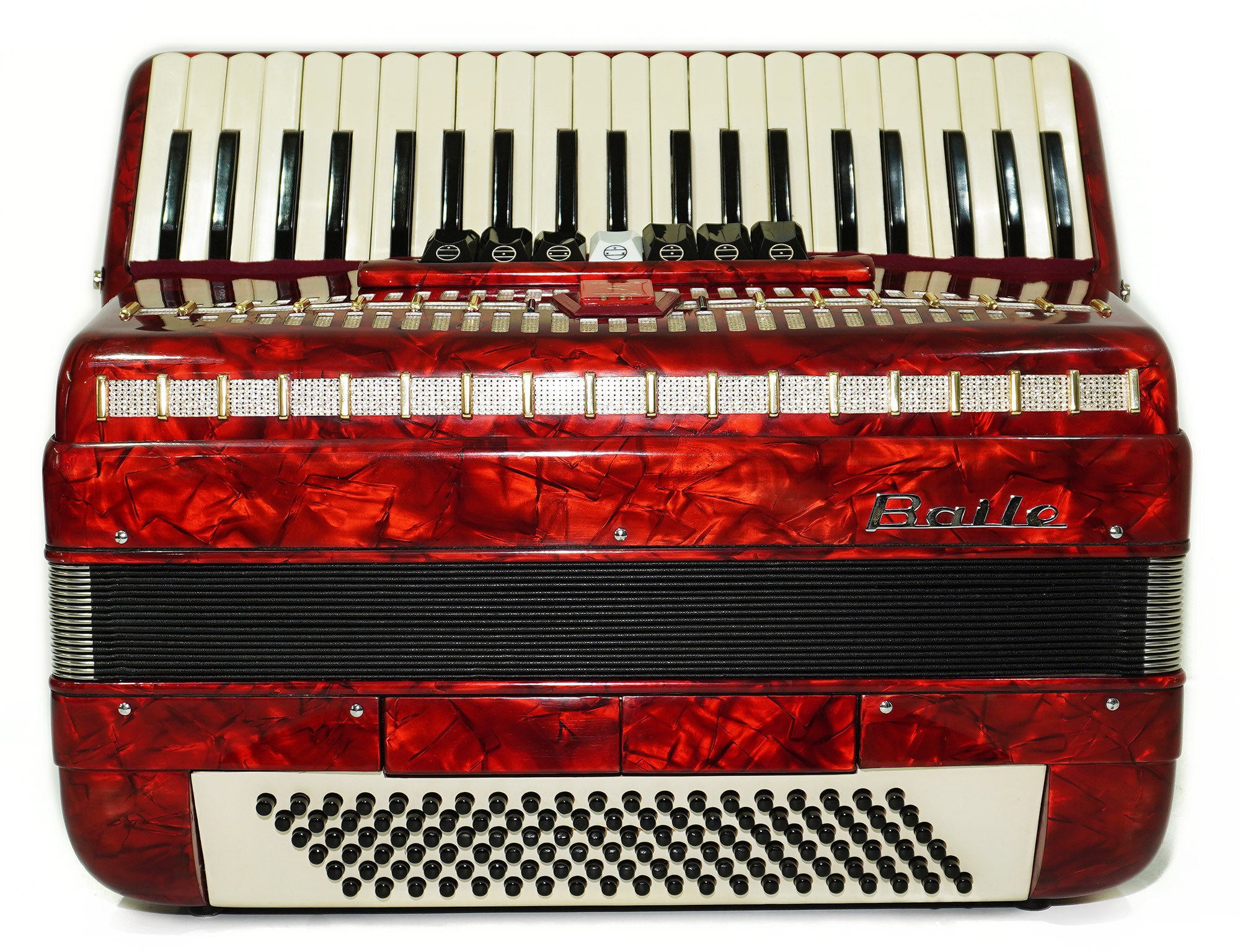 Baile 120 Bass Piano Accordion made in China Keyboard Acordian for Adults New Straps Case 2220, Rich and Beautiful Sound!