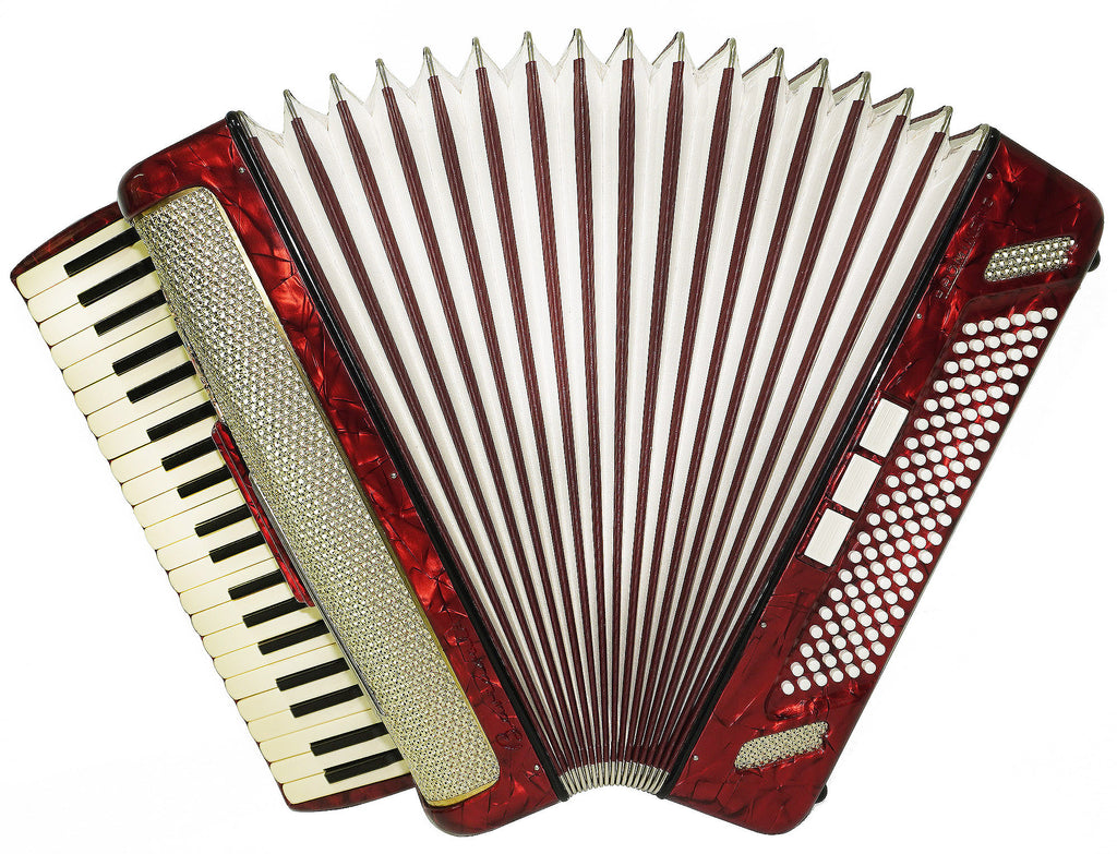Barcarole Prominenz Piano Accordion made in Germany 120 Bass Buttons New Straps Case 2230, Rich and Bright sound, Concert Accordion for Adults
