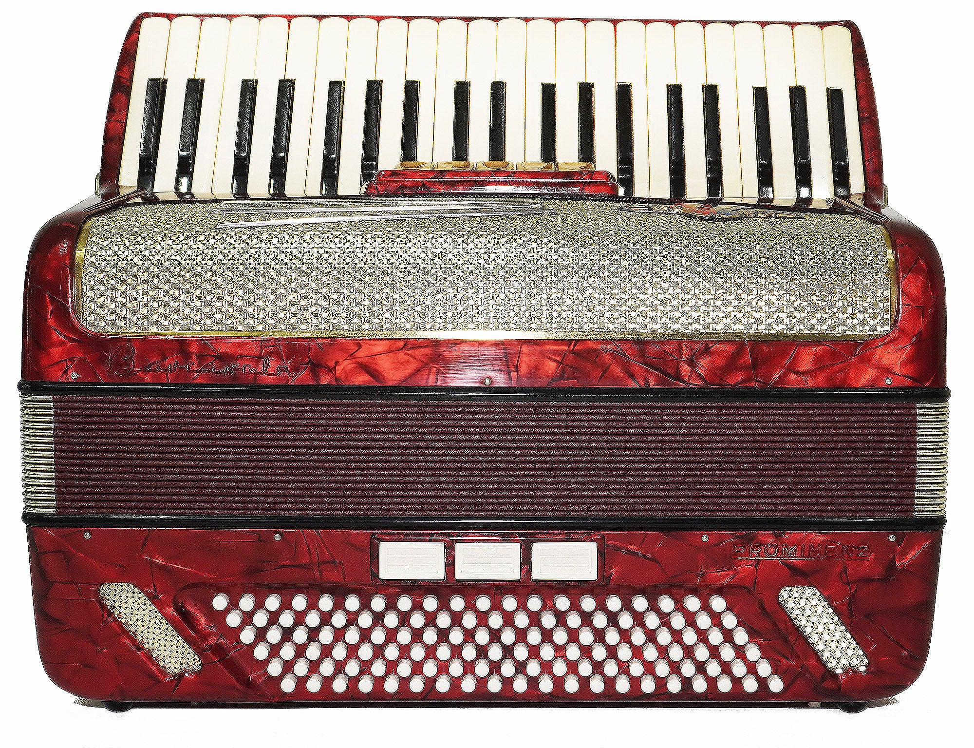Barcarole Prominenz Piano Accordion made in Germany 120 Bass Buttons New Straps Case 2230, Rich and Bright sound, Concert Accordion for Adults
