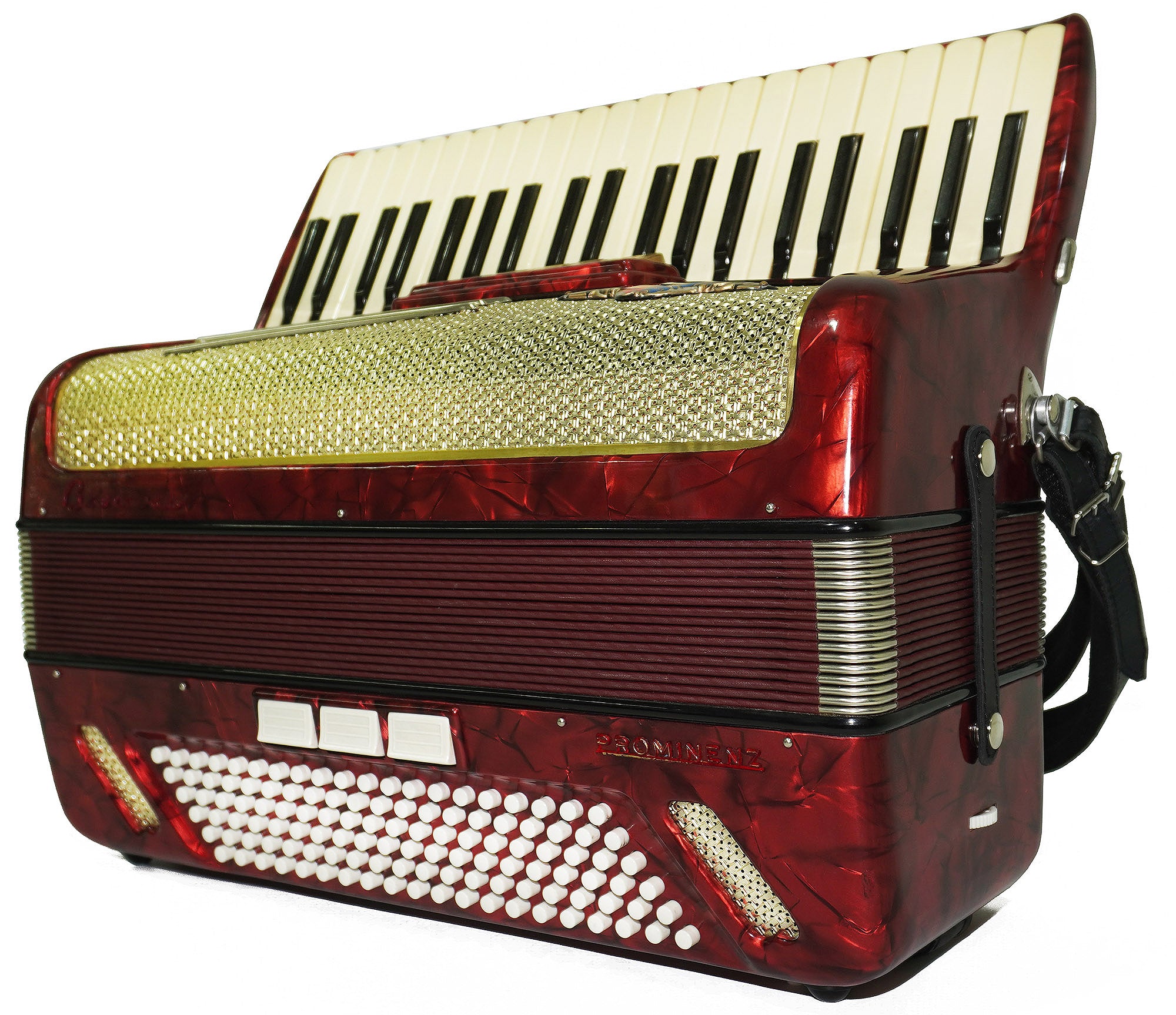 Barcarole Prominenz Piano Accordion made in Germany 120 Bass Buttons New Straps Case 2230, Rich and Bright sound, Concert Accordion for Adults