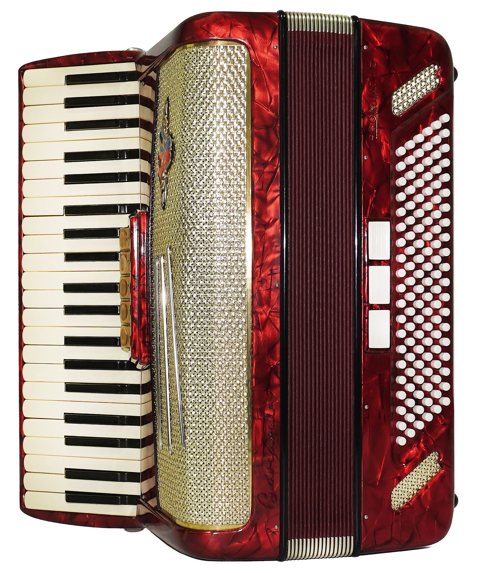 Barcarole Prominenz Piano Accordion made in Germany 120 Bass Buttons New Straps Case 2230, Rich and Bright sound, Concert Accordion for Adults