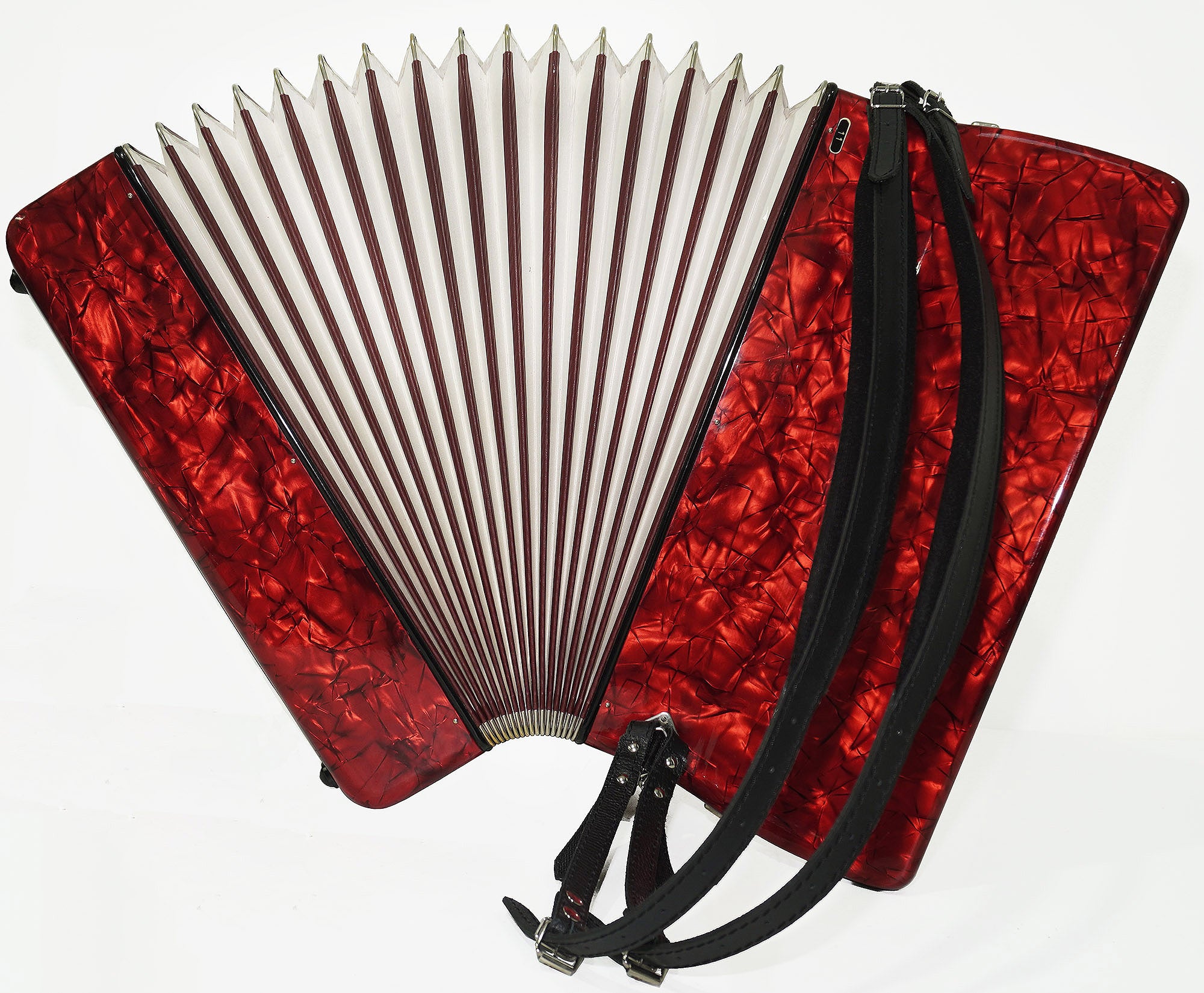 Barcarole Prominenz Piano Accordion made in Germany 120 Bass Buttons New Straps Case 2230, Rich and Bright sound, Concert Accordion for Adults