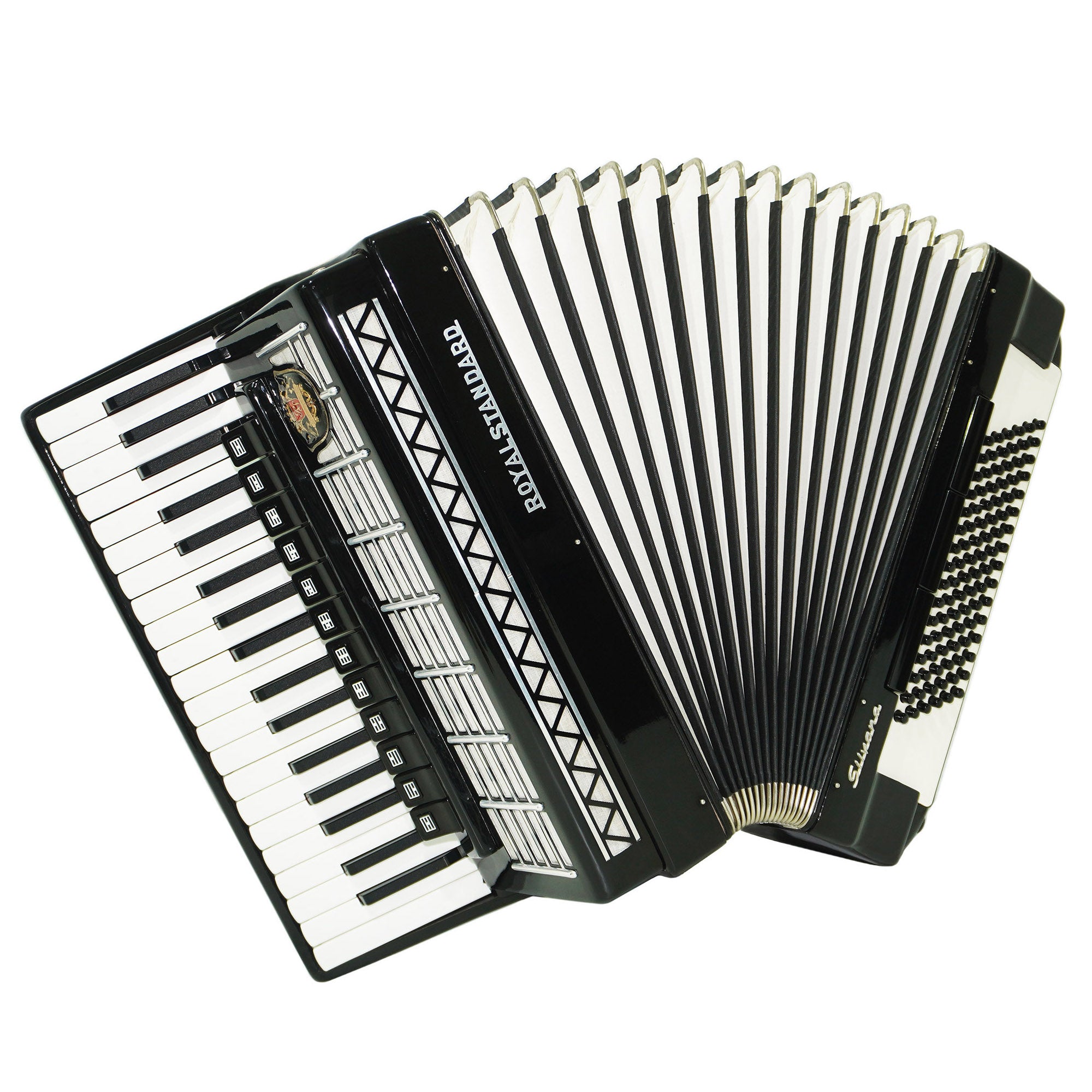 Royal Standard Silvana Accordion made in Germany 96 Bass Piano Acordeon for Adults 2236 incl. New Straps, Case, Weltmeister, Beautiful Quality Sound!