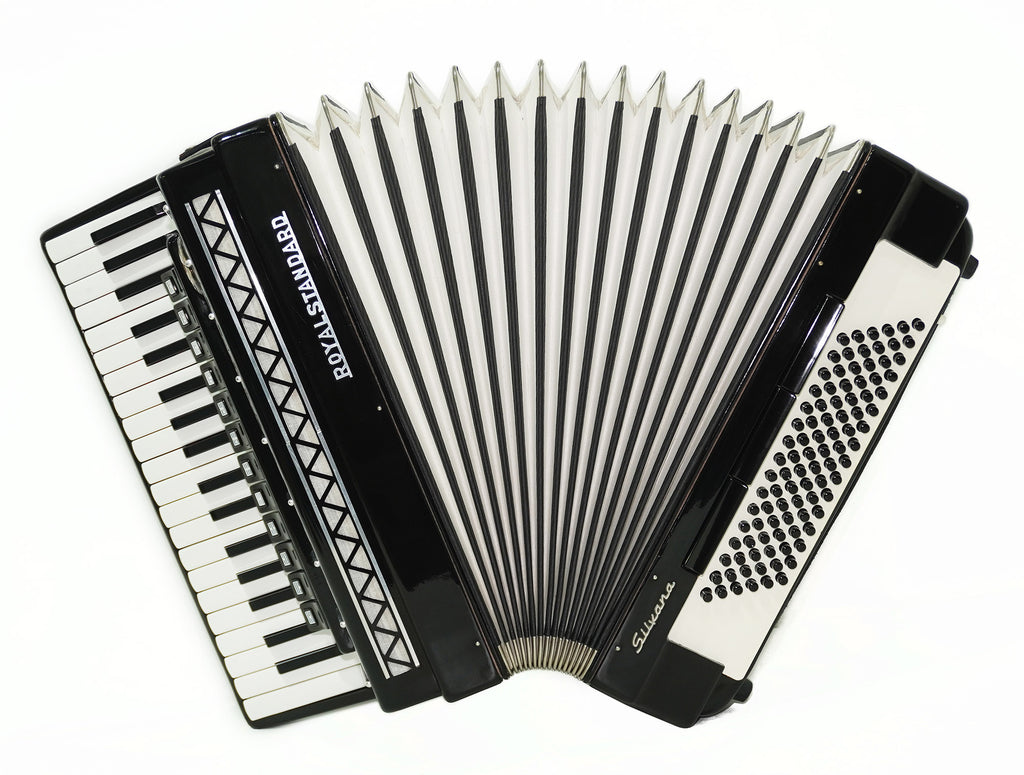Royal Standard Silvana Accordion made in Germany 96 Bass Piano Acordeon for Adults 2236 incl. New Straps, Case, Weltmeister, Beautiful Quality Sound!