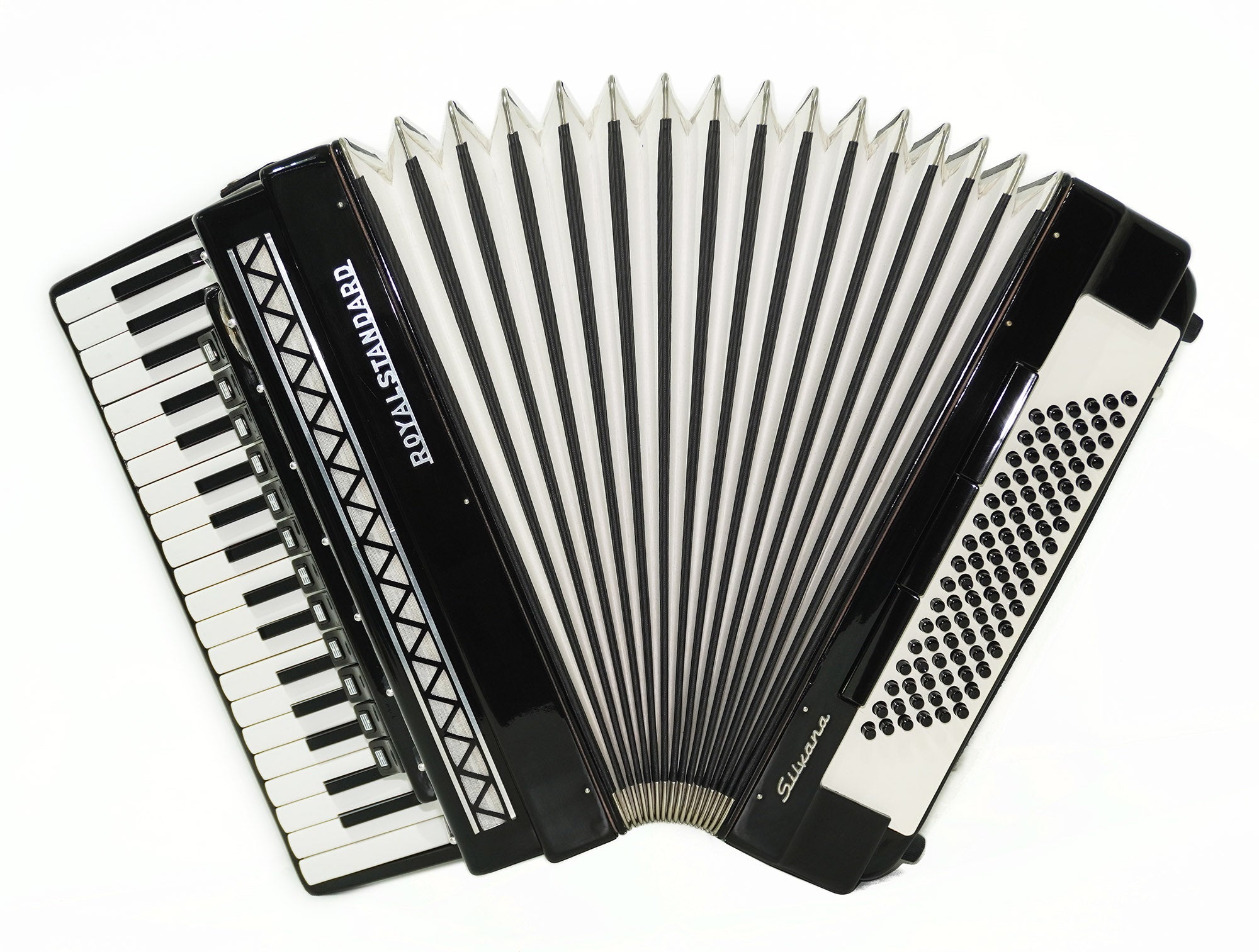 Royal Standard Silvana Accordion made in Germany 96 Bass Piano Acordeon for Adults 2236 incl. New Straps, Case, Weltmeister, Beautiful Quality Sound!