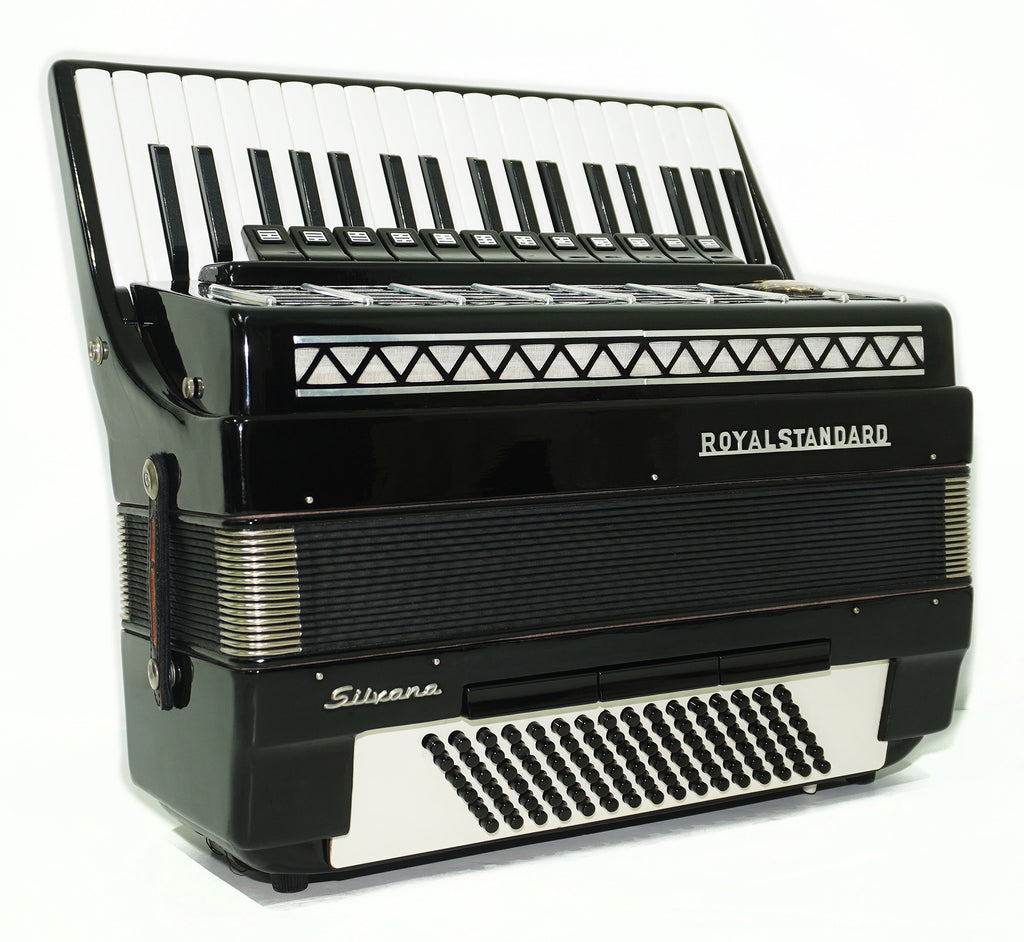 Royal Standard Silvana Accordion made in Germany 96 Bass Piano Acordeon for Adults 2236 incl. New Straps, Case, Weltmeister, Beautiful Quality Sound!