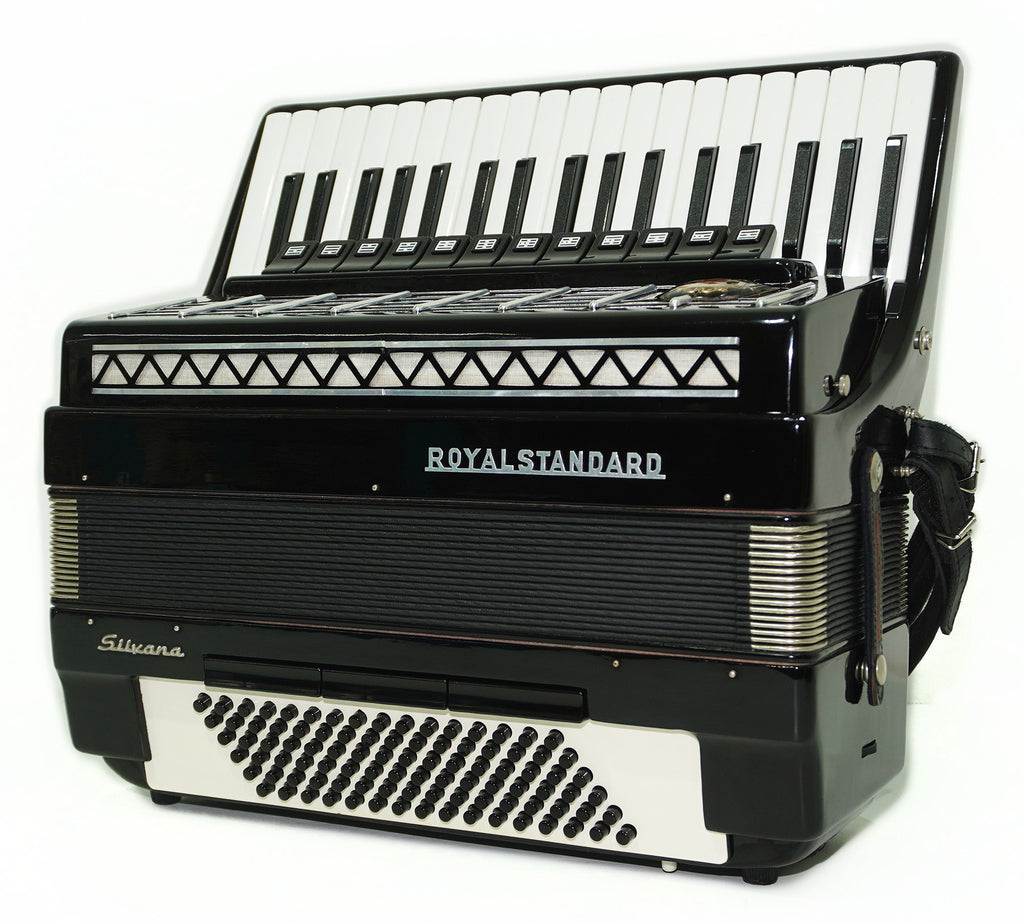 Royal Standard Silvana Accordion made in Germany 96 Bass Piano Acordeon for Adults 2236 incl. New Straps, Case, Weltmeister, Beautiful Quality Sound!