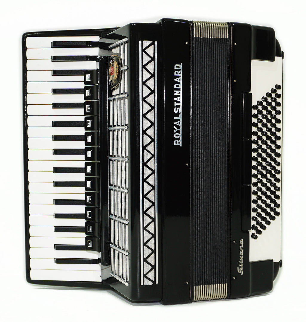 Royal Standard Silvana Accordion made in Germany 96 Bass Piano Acordeon for Adults 2236 incl. New Straps, Case, Weltmeister, Beautiful Quality Sound!