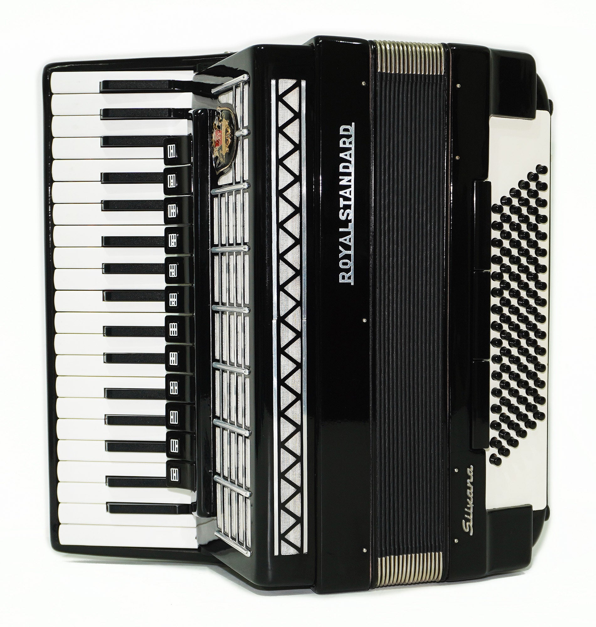 Royal Standard Silvana Accordion made in Germany 96 Bass Piano Acordeon for Adults 2236 incl. New Straps, Case, Weltmeister, Beautiful Quality Sound!