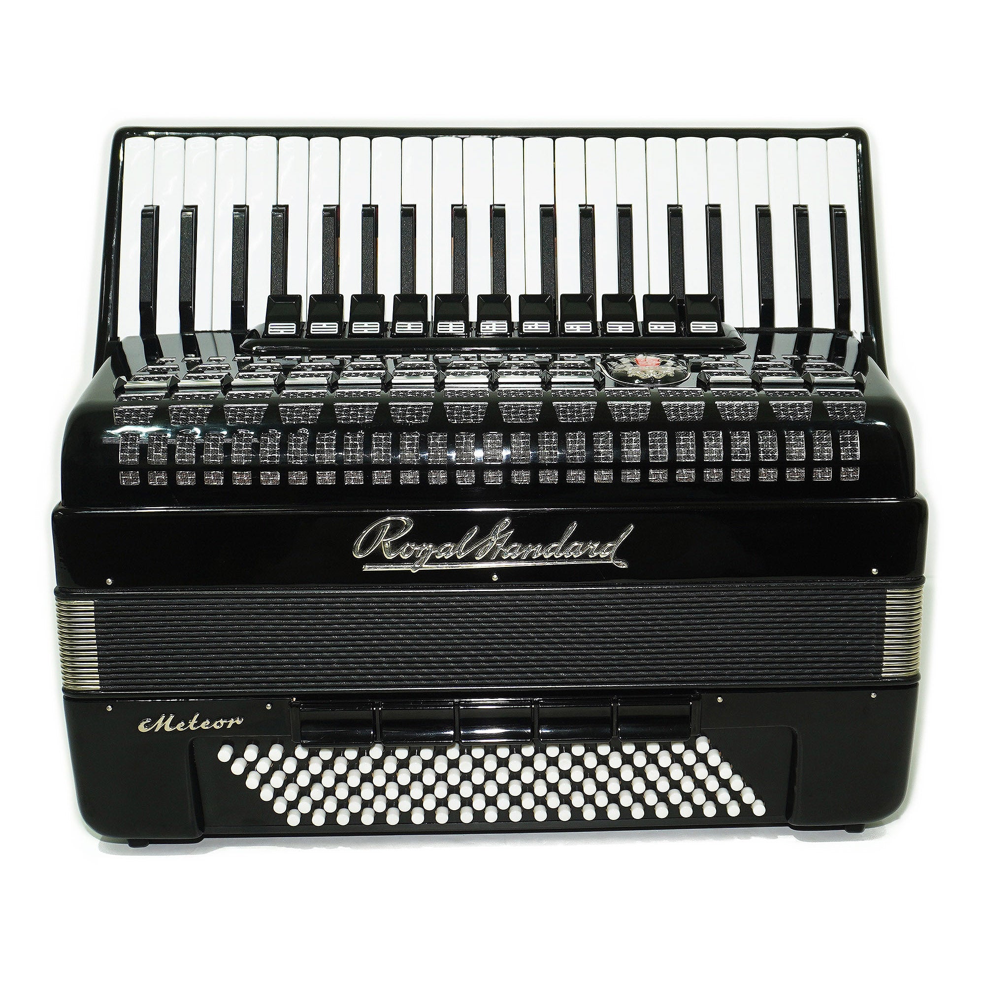 Close to New! Royal Standard Meteor made in Germany 120 Bass Concert Professional Piano Acordion 2237 New Straps, Case, Weltmeister, Amazing Powerful Sound!
