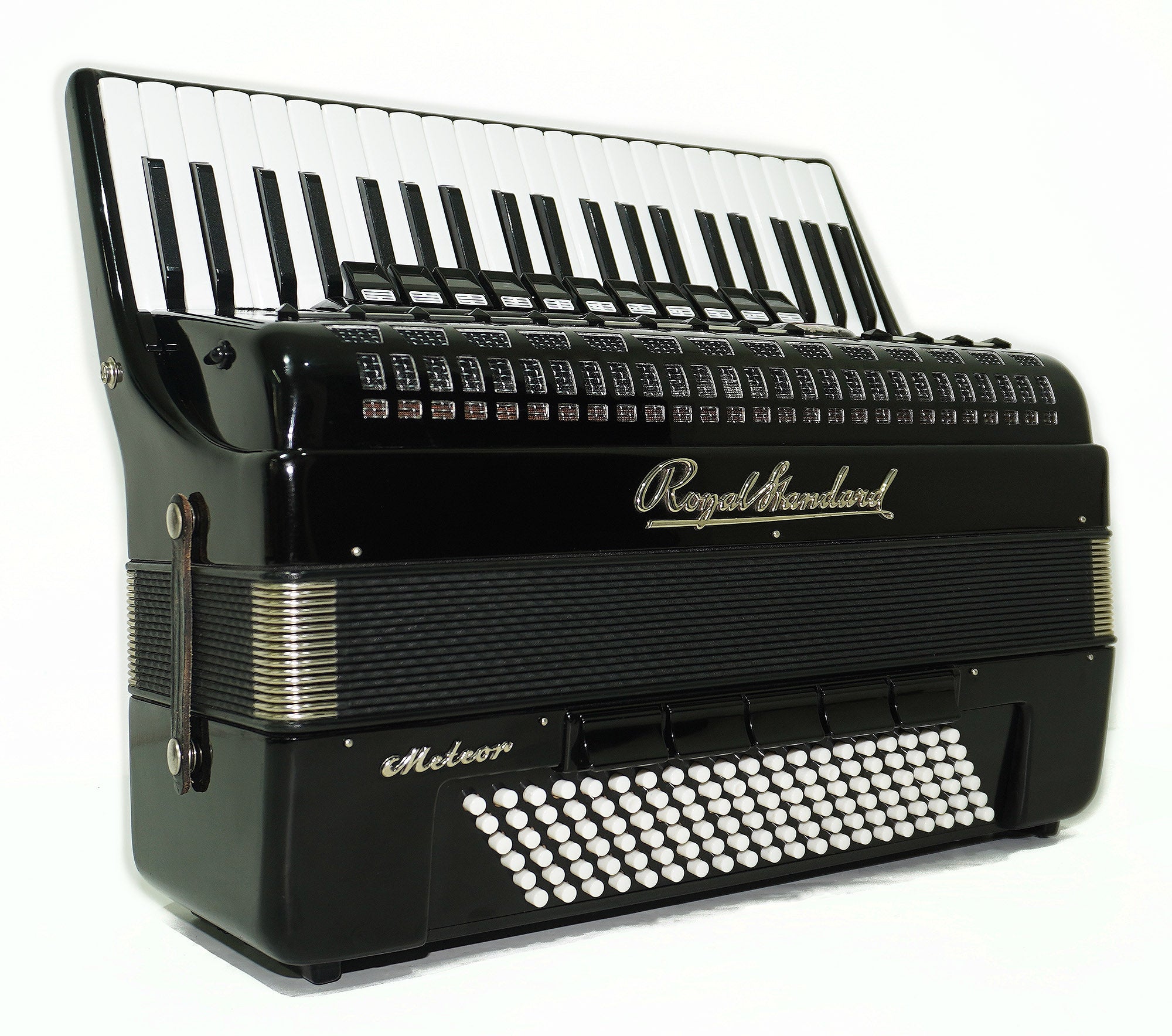 Close to New! Royal Standard Meteor made in Germany 120 Bass Concert Professional Piano Acordion 2237 New Straps, Case, Weltmeister, Amazing Powerful Sound!