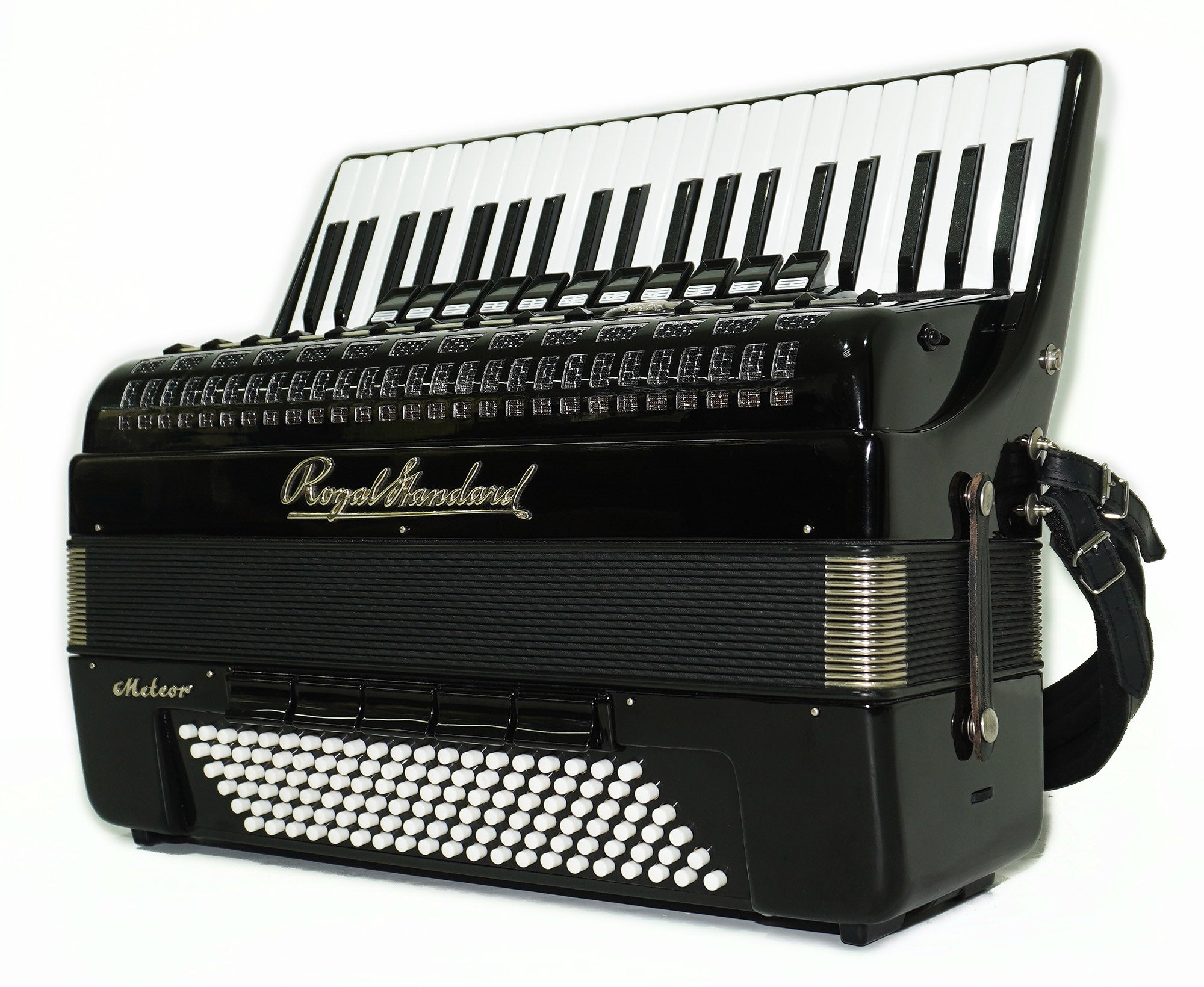 Close to New! Royal Standard Meteor made in Germany 120 Bass Concert Professional Piano Acordion 2237 New Straps, Case, Weltmeister, Amazing Powerful Sound!