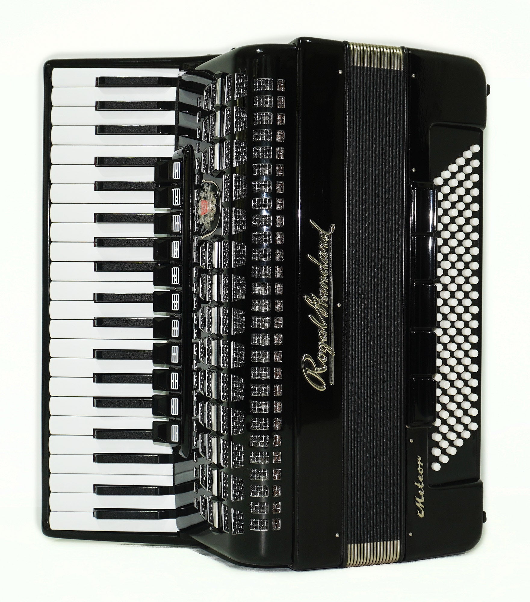 Close to New! Royal Standard Meteor made in Germany 120 Bass Concert Professional Piano Acordion 2237 New Straps, Case, Weltmeister, Amazing Powerful Sound!