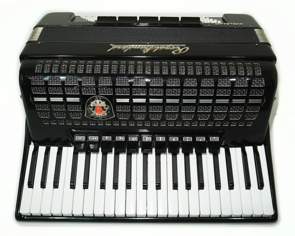 Close to New! Royal Standard Meteor made in Germany 120 Bass Concert Professional Piano Acordion 2237 New Straps, Case, Weltmeister, Amazing Powerful Sound!