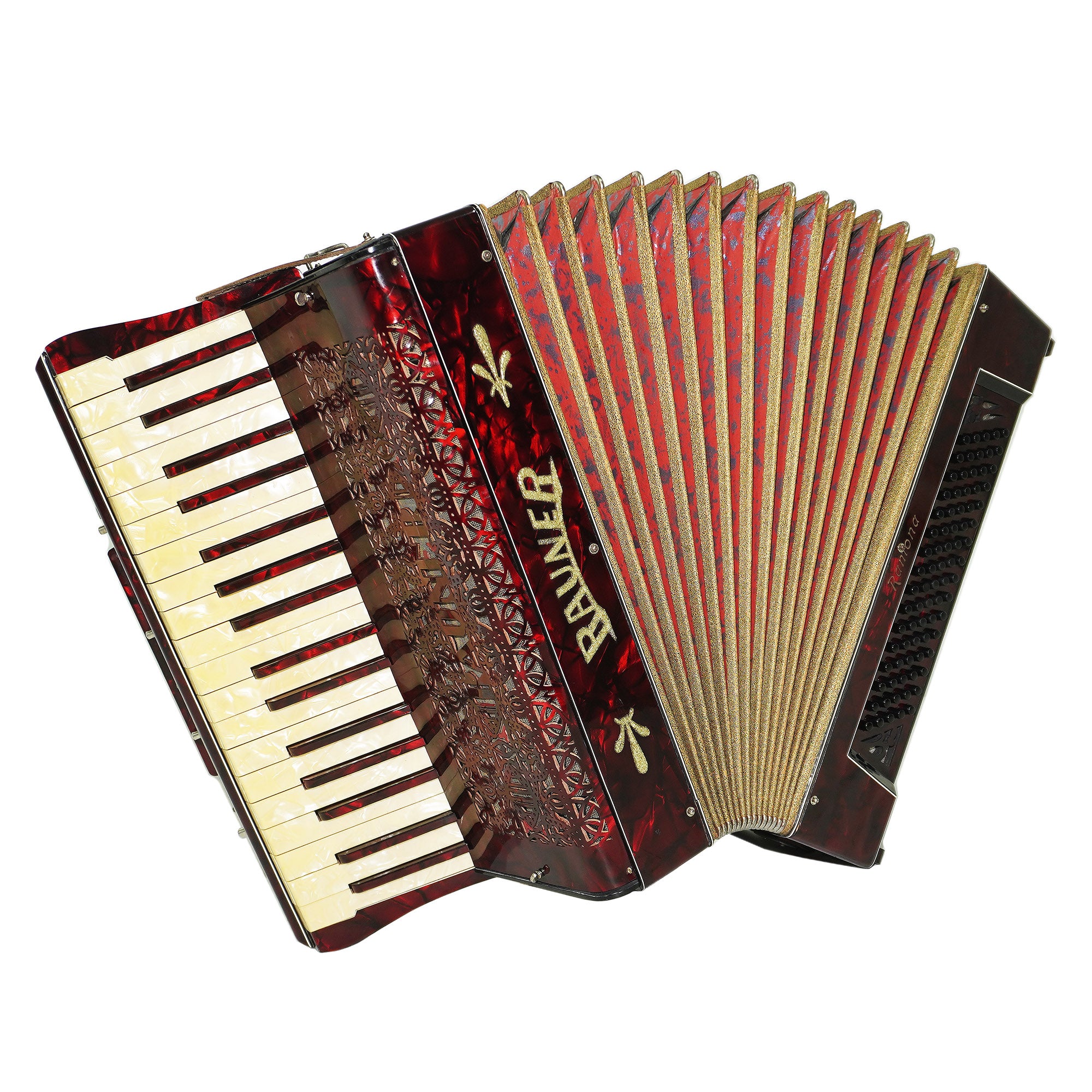 Vintage Rauner Ramona Accordion, 80 Bass Lightweight Piano Accordion, made in Germany, New Straps 2310, Bright and Rich sound.