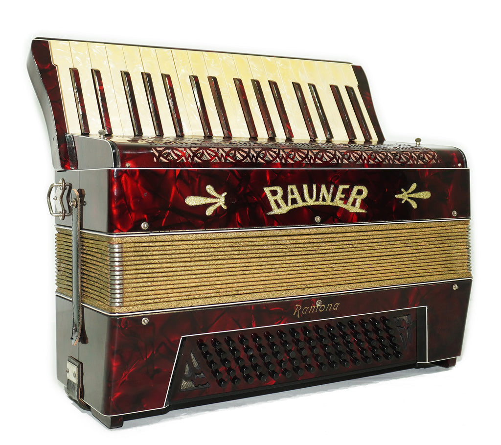 Vintage Rauner Ramona Accordion, 80 Bass Lightweight Piano Accordion, made in Germany, New Straps 2310, Bright and Rich sound.