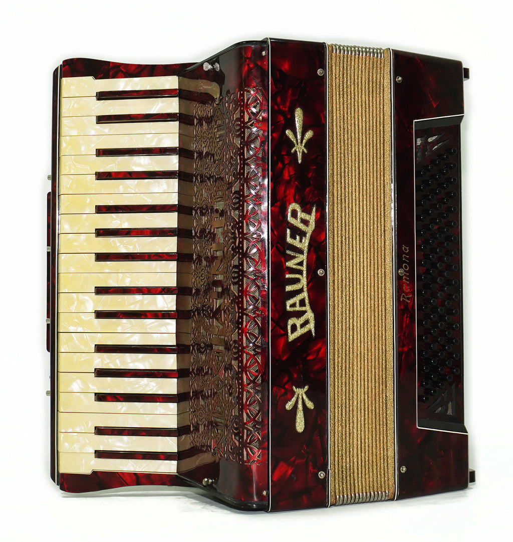 Vintage Rauner Ramona Accordion, 80 Bass Lightweight Piano Accordion, made in Germany, New Straps 2310, Bright and Rich sound.
