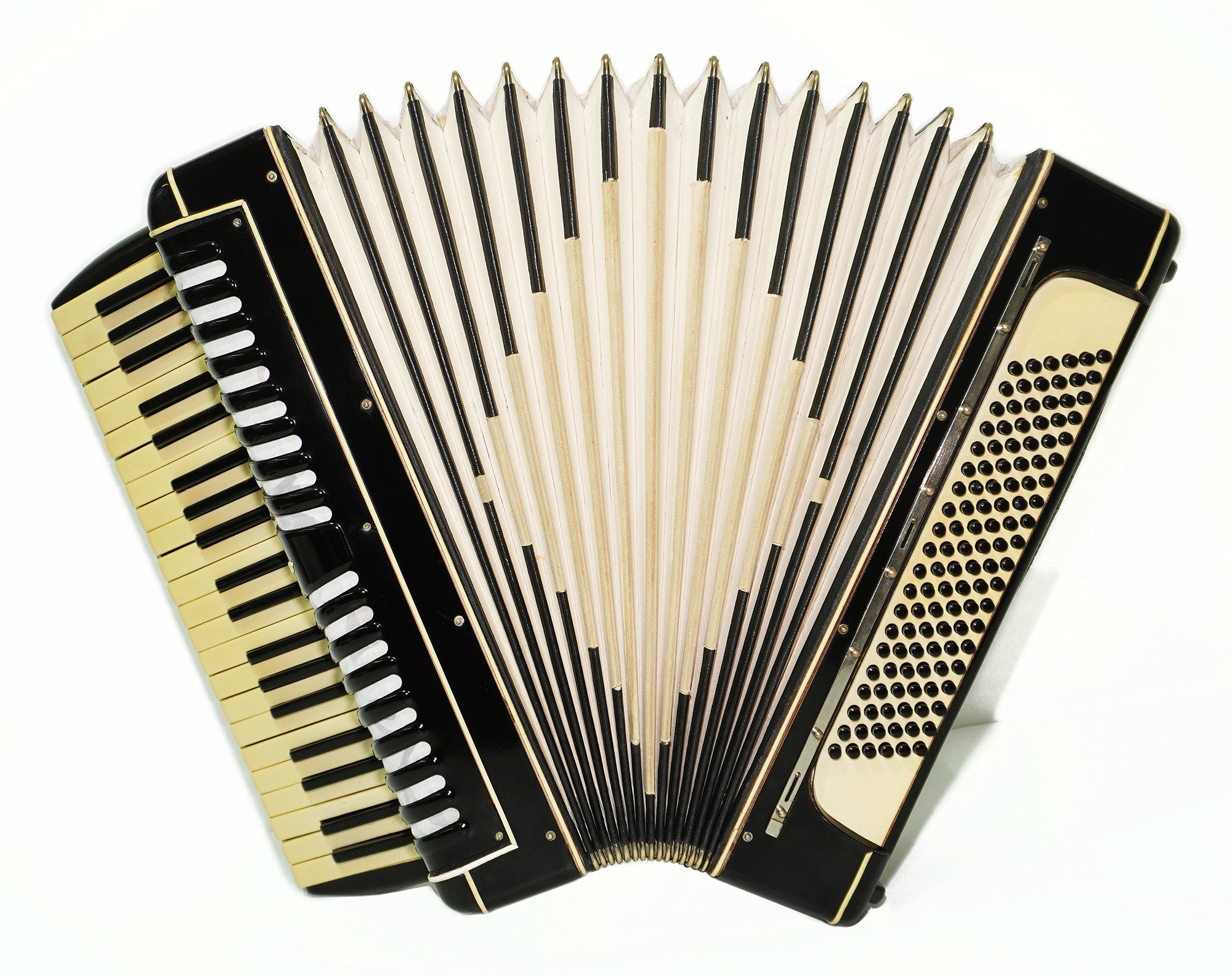 Rare Vintage Piano Accordion Frogano, made in Germany, 120 Bass buttons, New Straps and Case, 2285 Quality Old Musical Instrument! Amazing Rich Sound!