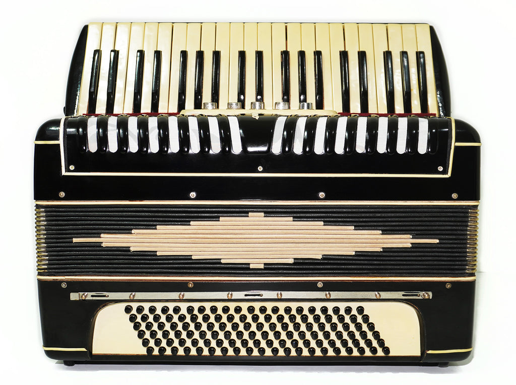 Rare Vintage Piano Accordion Frogano, made in Germany, 120 Bass buttons, New Straps and Case, 2285 Quality Old Musical Instrument! Amazing Rich Sound!