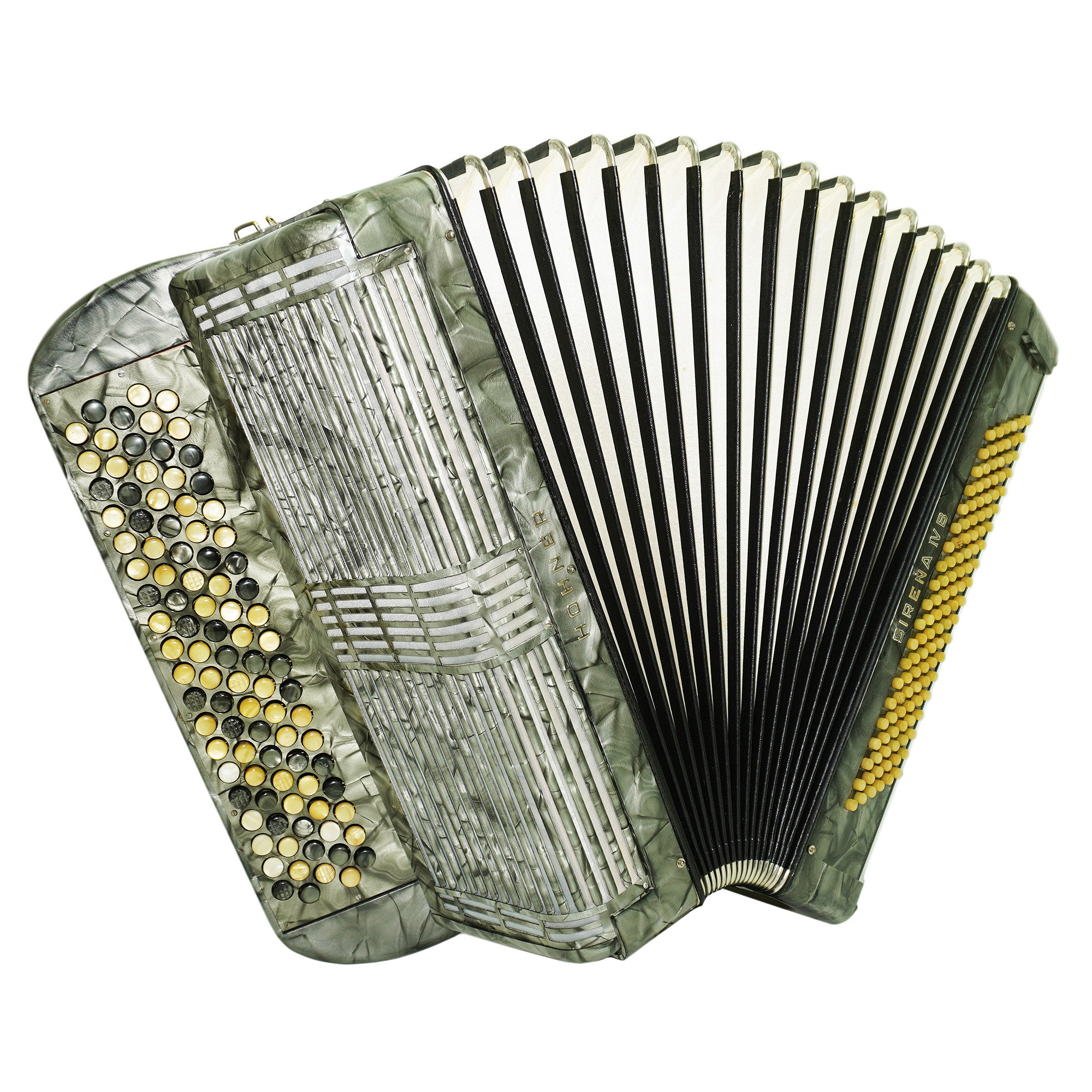Vintage Hohner Sirena IVB, 5 Rows Button Accordion, made in Germany, Rare Original Bayan 2335, New Straps, Rich and Powerful Sound!