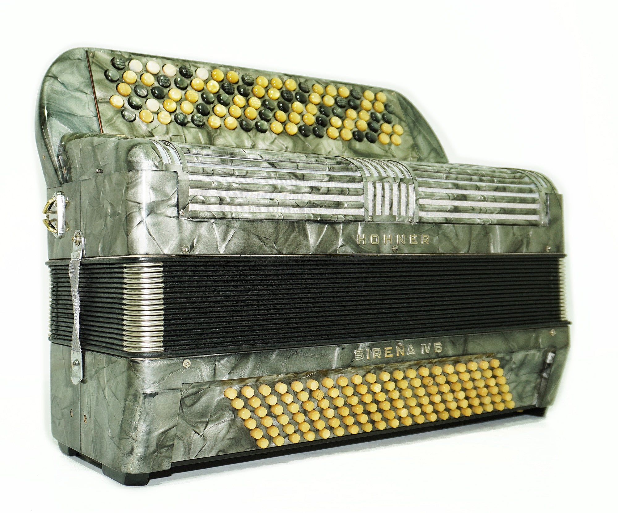 Vintage Hohner Sirena IVB, 5 Rows Button Accordion, made in Germany, Rare Original Bayan 2335, New Straps, Rich and Powerful Sound!