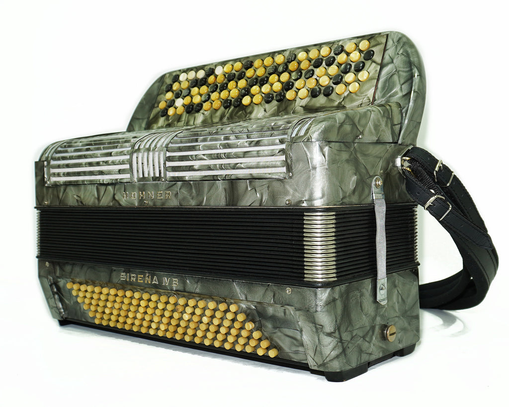 Vintage Hohner Sirena IVB, 5 Rows Button Accordion, made in Germany, Rare Original Bayan 2335, New Straps, Rich and Powerful Sound!