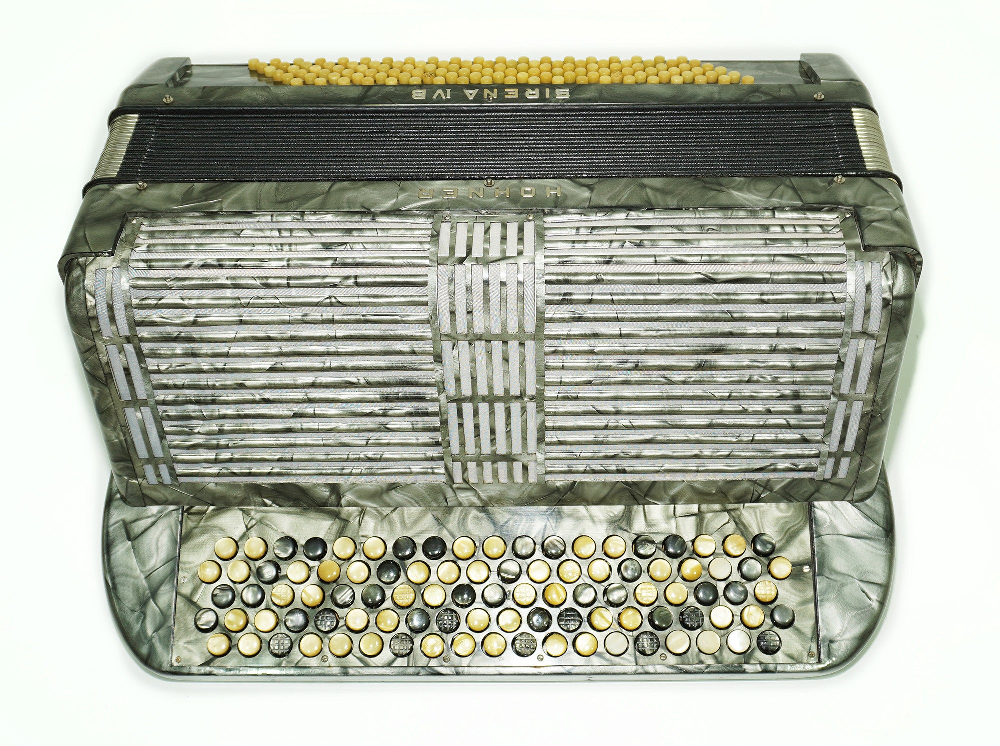 Vintage Hohner Sirena IVB, 5 Rows Button Accordion, made in Germany, Rare Original Bayan 2335, New Straps, Rich and Powerful Sound!