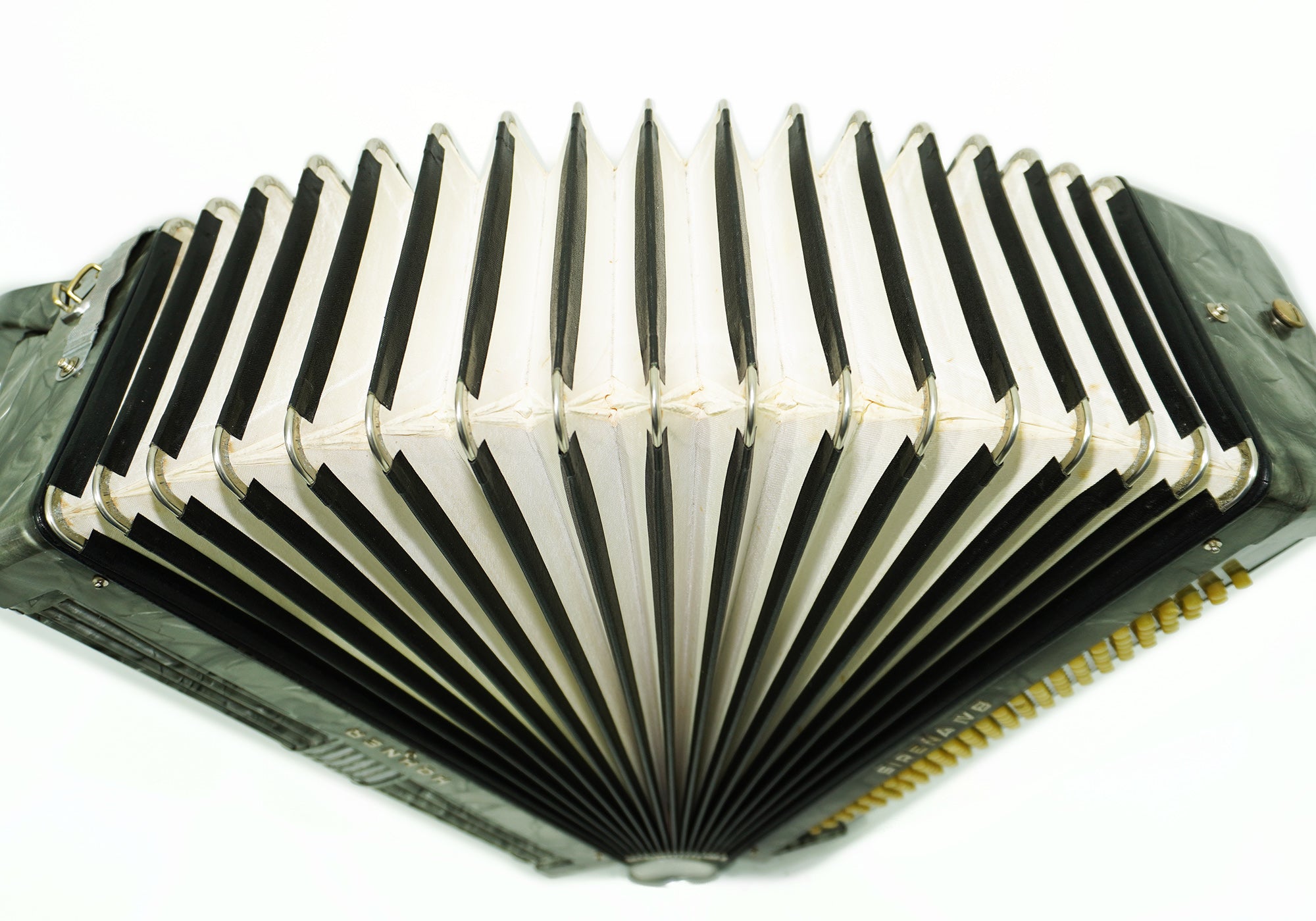 Vintage Hohner Sirena IVB, 5 Rows Button Accordion, made in Germany, Rare Original Bayan 2335, New Straps, Rich and Powerful Sound!