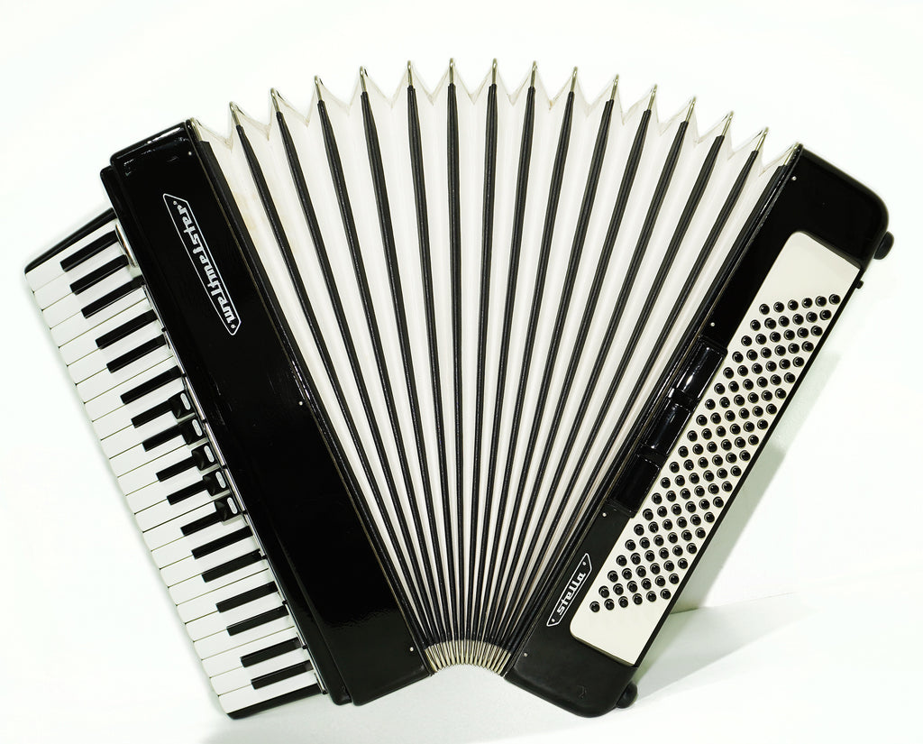 Weltmeister Stella Piano Accordion, made in Germany, 120 Bass New Straps Case 2340, Quality Musical Instrument for Adults, Rich and Powerful sound!