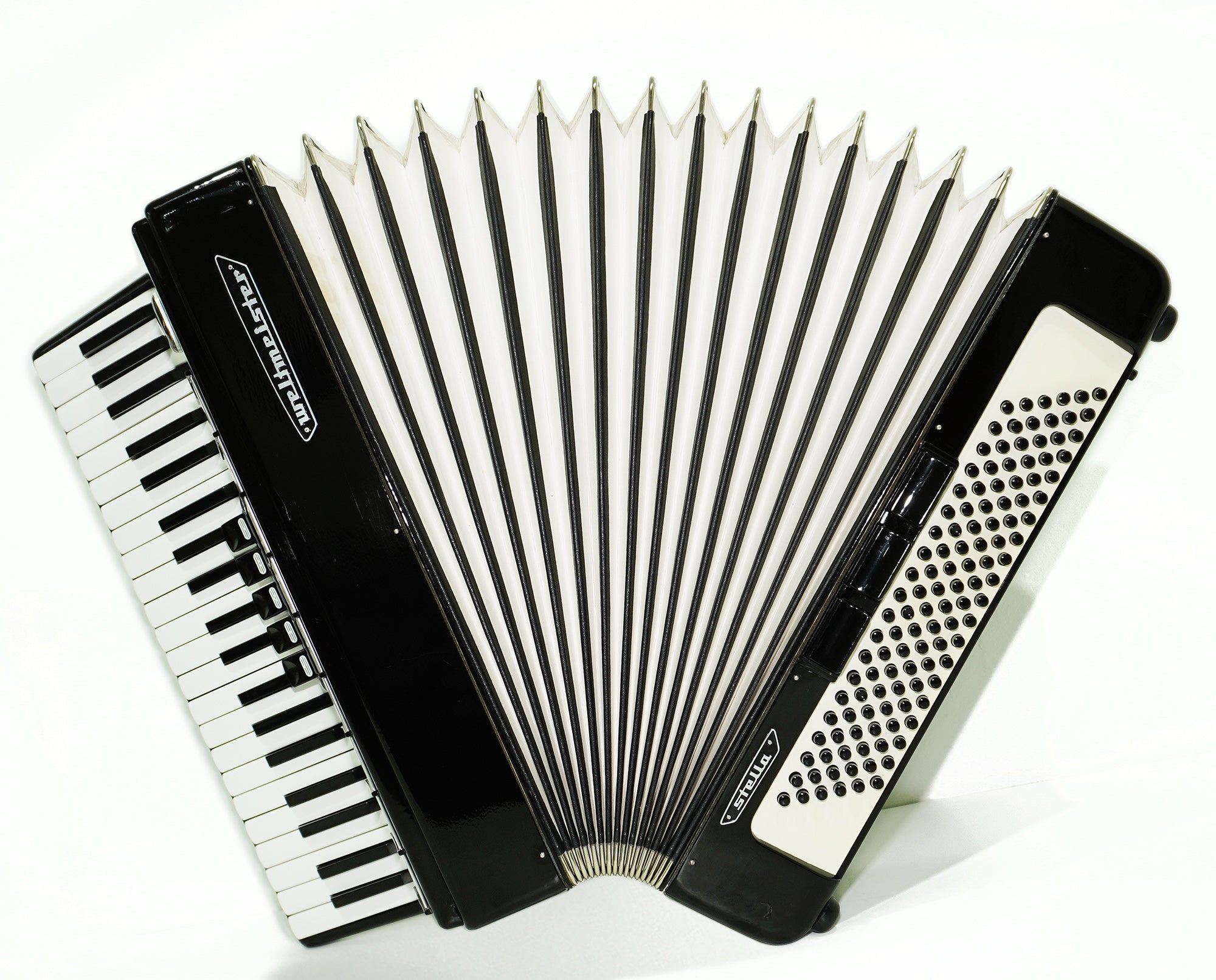 Weltmeister Stella Piano Accordion, made in Germany, 120 Bass New Straps Case 2340, Quality Musical Instrument for Adults, Rich and Powerful sound!