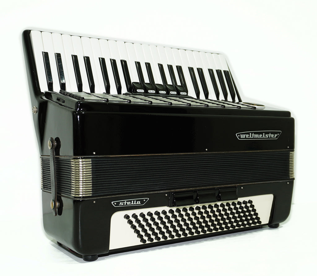 Weltmeister Stella Piano Accordion, made in Germany, 120 Bass New Straps Case 2340, Quality Musical Instrument for Adults, Rich and Powerful sound!