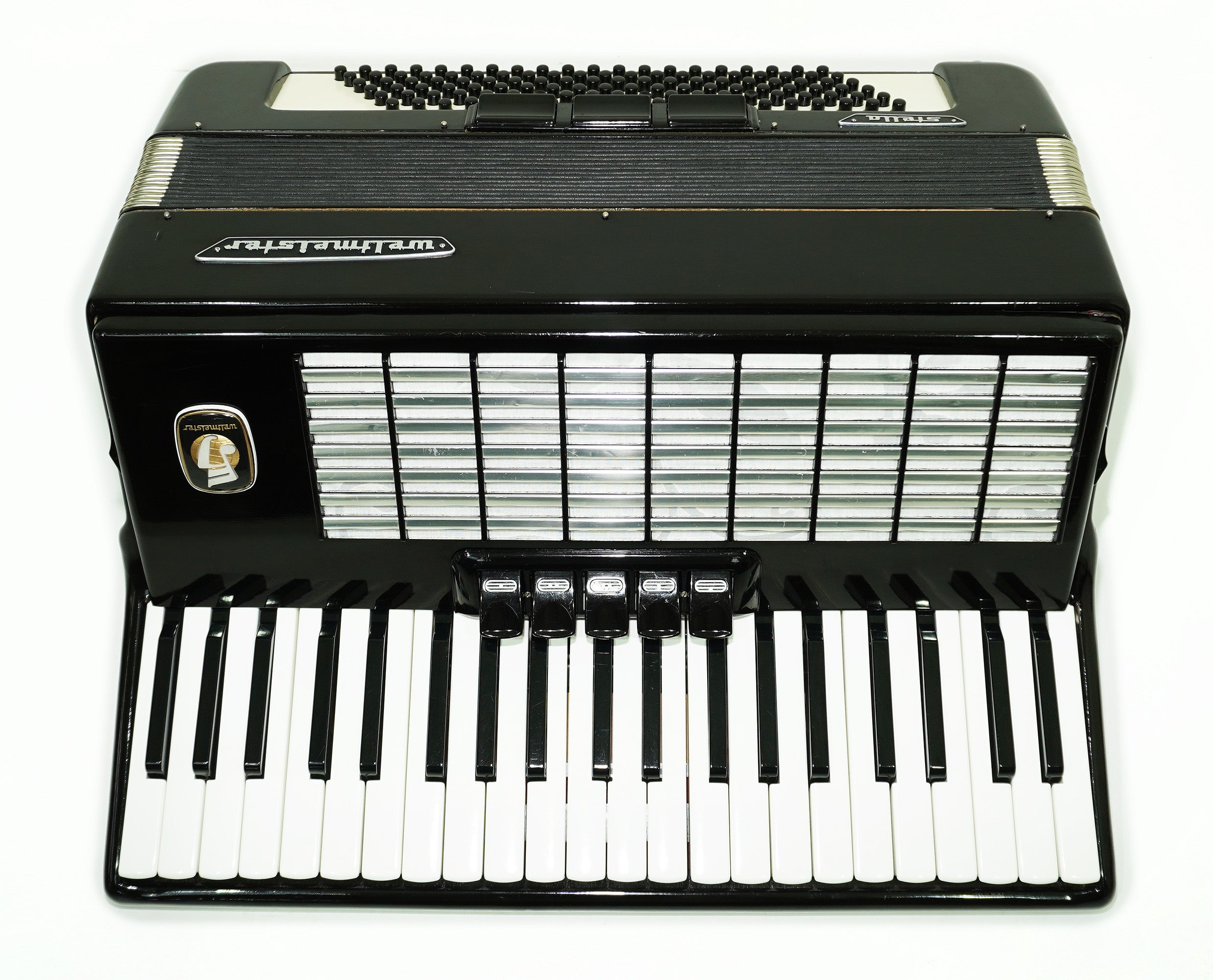 Weltmeister Stella Piano Accordion, made in Germany, 120 Bass New Straps Case 2340, Quality Musical Instrument for Adults, Rich and Powerful sound!