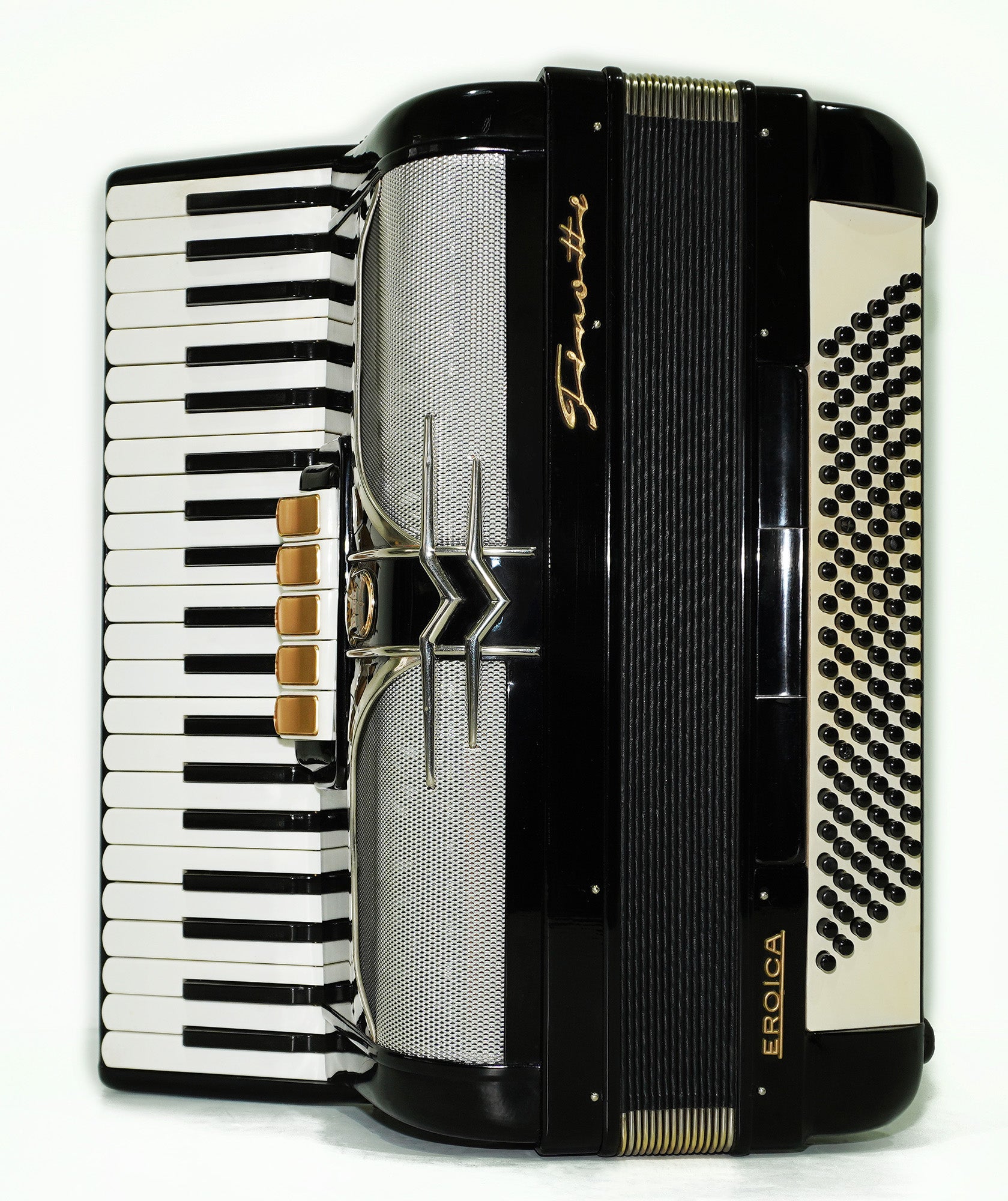 Firotti Eroica 120 Bass made in Germany Piano Accordion Musical Instrument for Adults New Straps Case 2345, Keyboard Accordian, Rich Beautiful Sound!