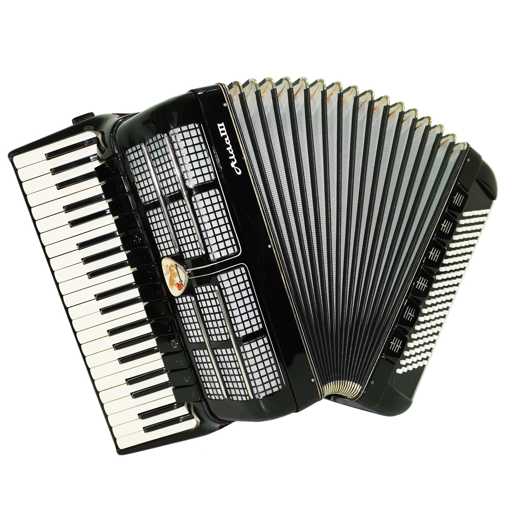 Lignatone Aida III Full Size Piano Accordion, made in Czechoslovakia, New Straps Case, 2350, Keyboard Accordion Instrument, Rich Beautiful sound.