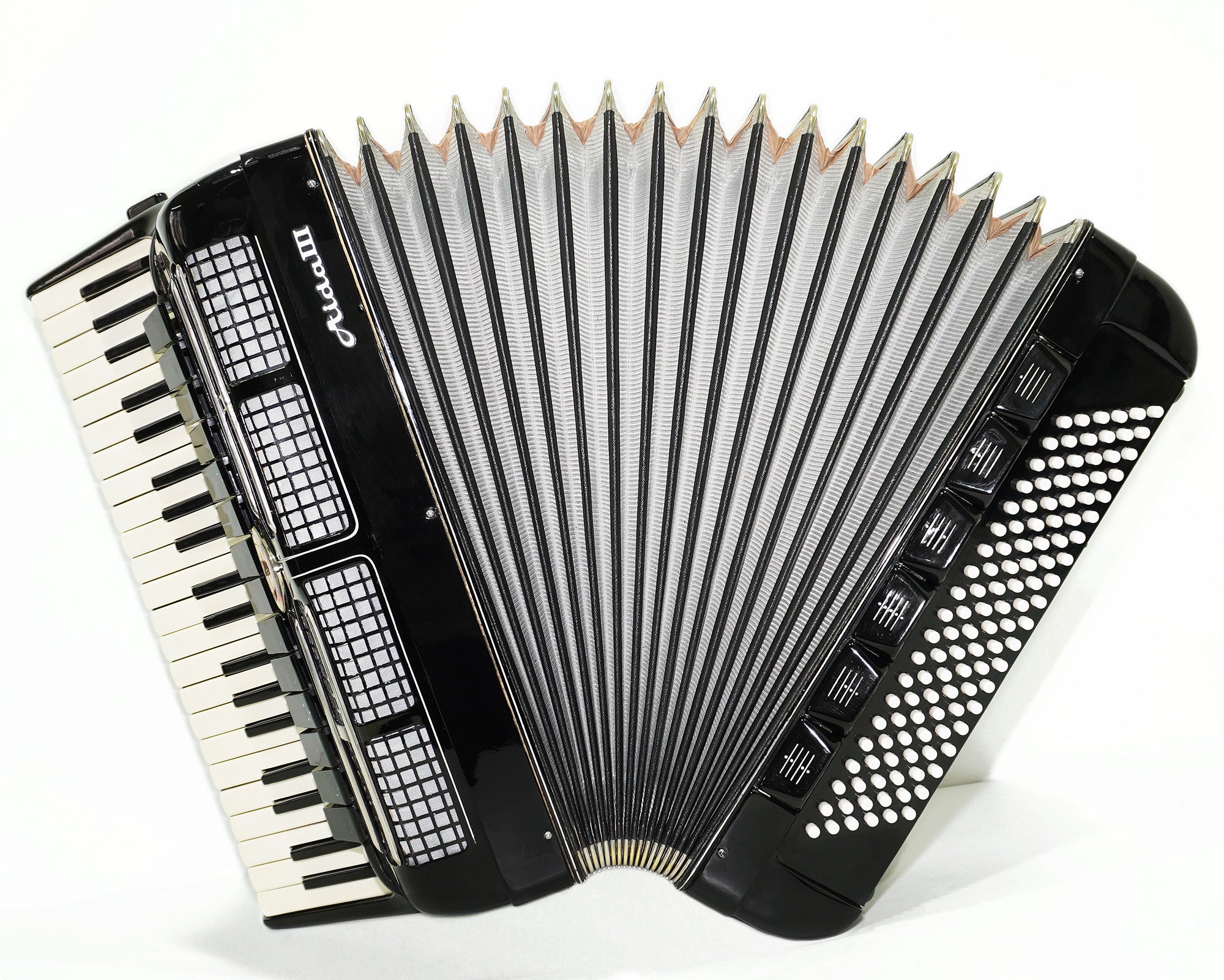Lignatone Aida III Full Size Piano Accordion, made in Czechoslovakia, New Straps Case, 2350, Keyboard Accordion Instrument, Rich Beautiful sound.